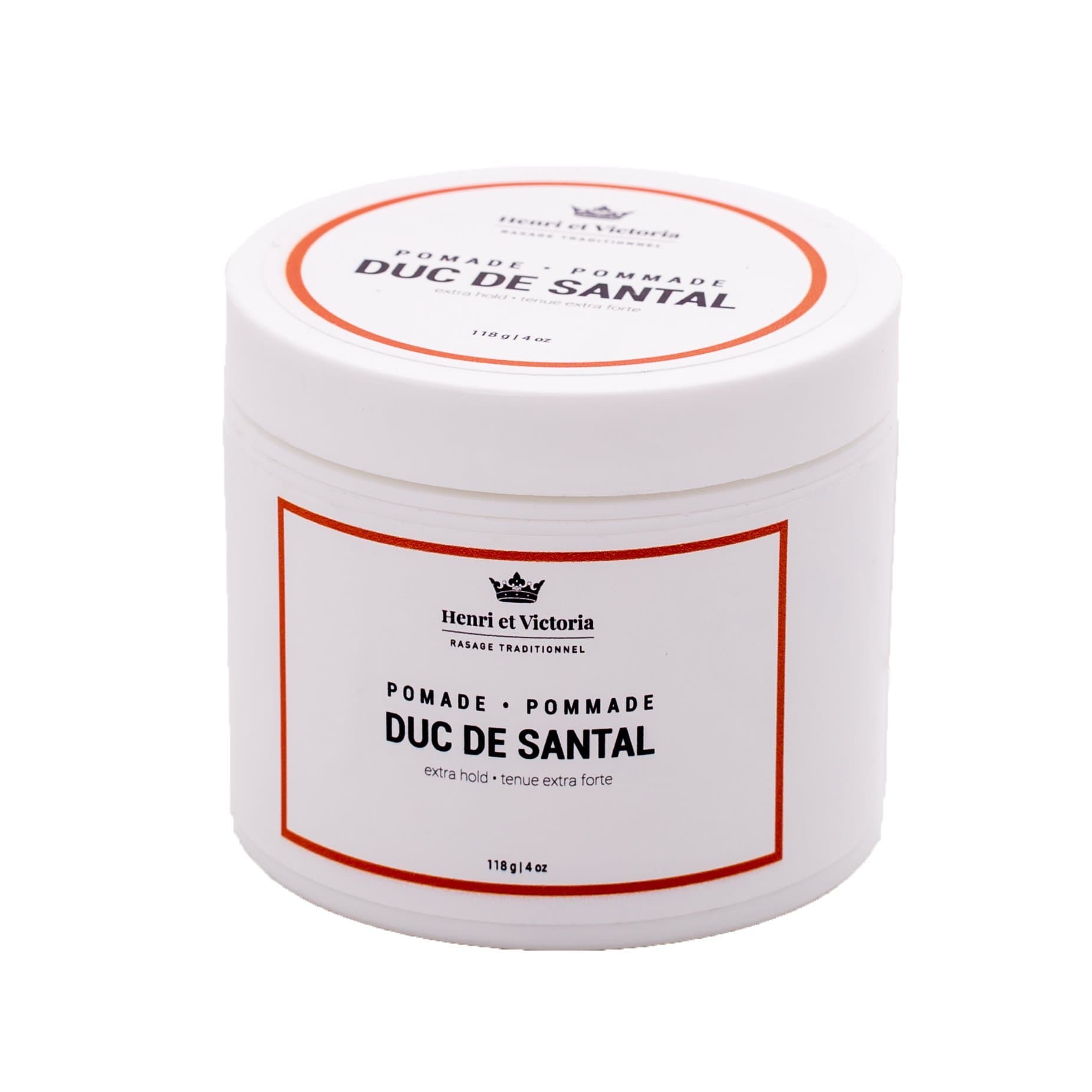 Duc de Santal Hair Pomade for Men for All Hair Styles - Strong Hold and Medium Shine, Water-Based Hair Styling Pomade, Adds Texture & Thickness to Hair, Easy to Wash Out, Handmade in Canada - 118g 4oz