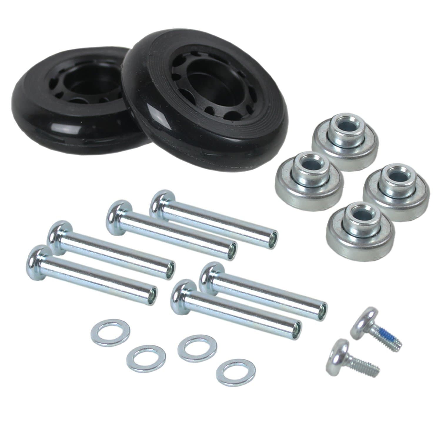Luggage Wheel Replacement Kit - 80mm Wheels, Bearings, Bolts, Axles