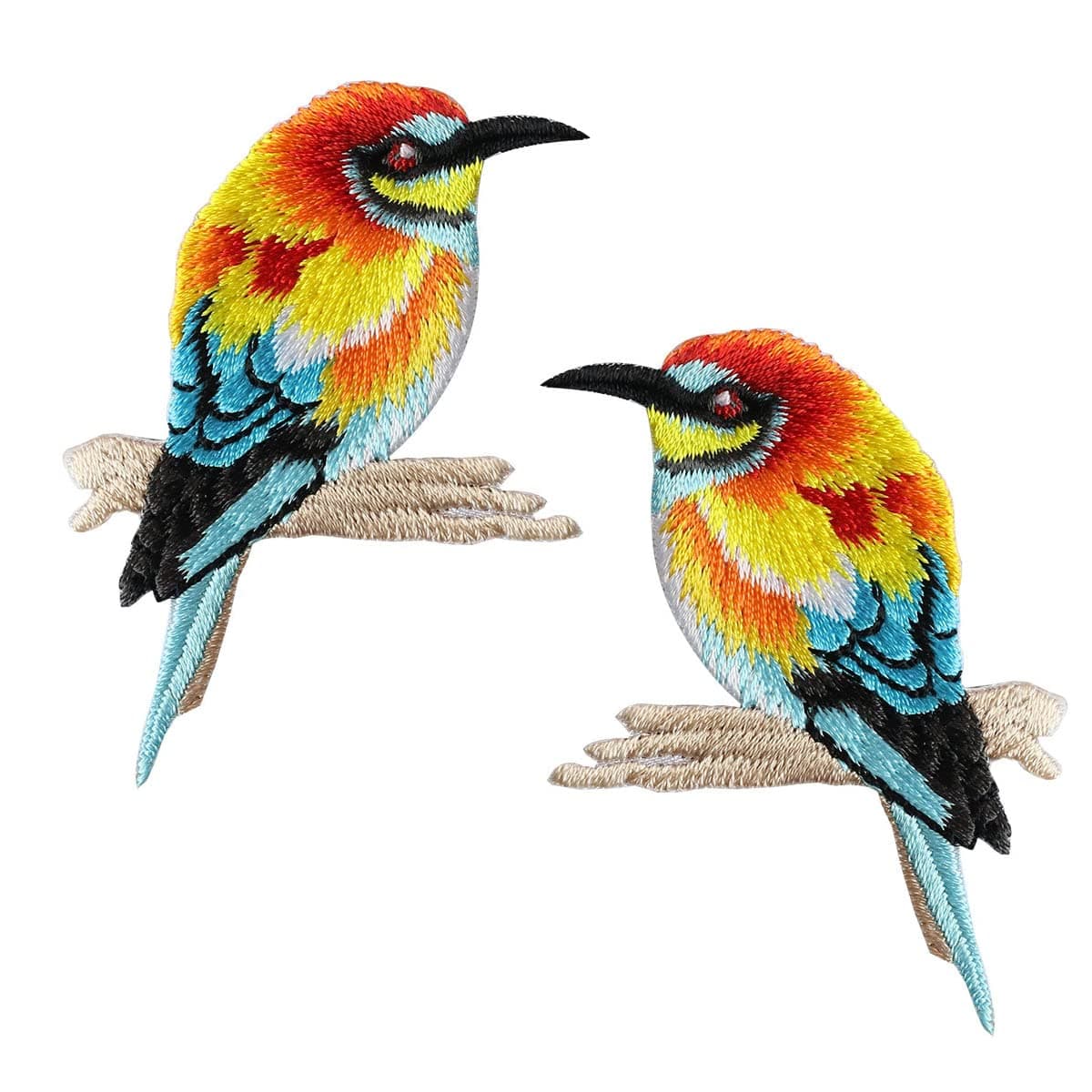 2 Pcs Cute Birds and Flowers Delicate Embroidered Patches, Embroidery Patches, Iron On Patches, Sew On Applique Patch,Cool Patches for Men, Women, Boys, Girls, Kids