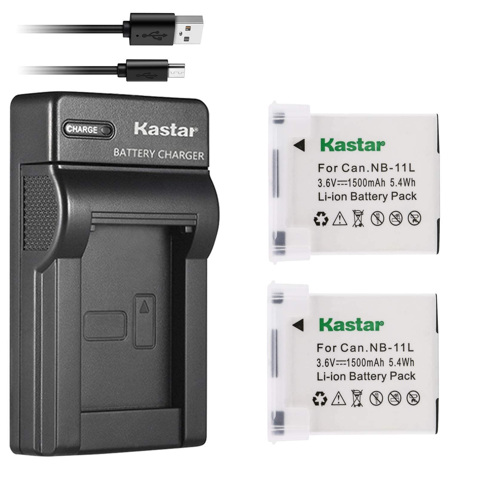 Camera Batteries (X2) With Slim USB Charger For Canon NB-11L & PowerShot SX410 IS SX400 IS ELPH 170 IS 340 HS 320 HS 130HS 110 HS 1150 HS A2300 IS A2400 IS A2500 A2600 A3400 IS A3500 IS A4000 Cameras