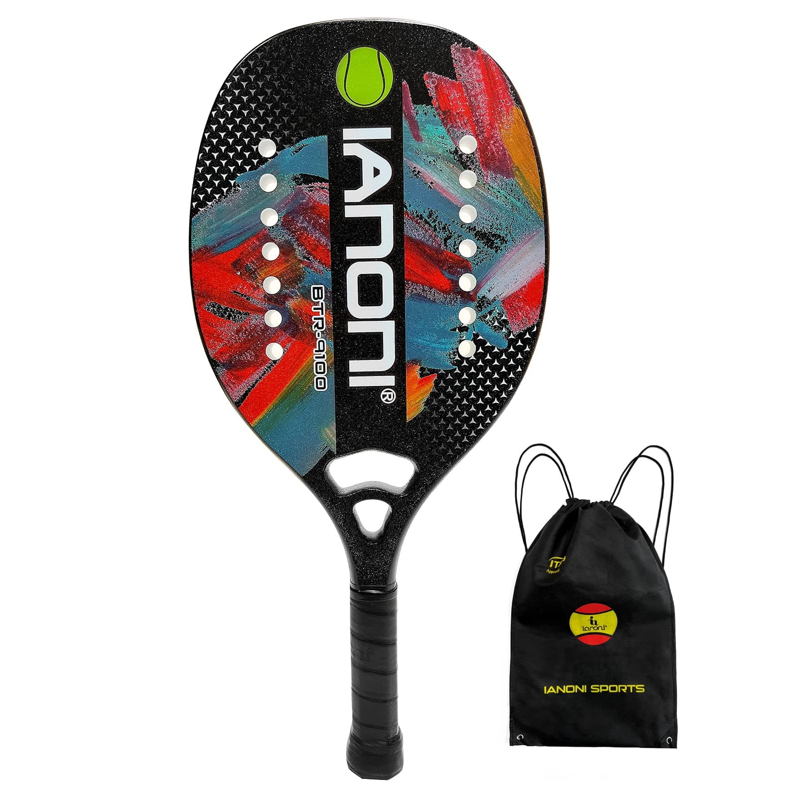 Beach Tennis Paddle Beach Tennis Racket Carbon Fiber with EVA Memory Foam Core Tennis Paddles