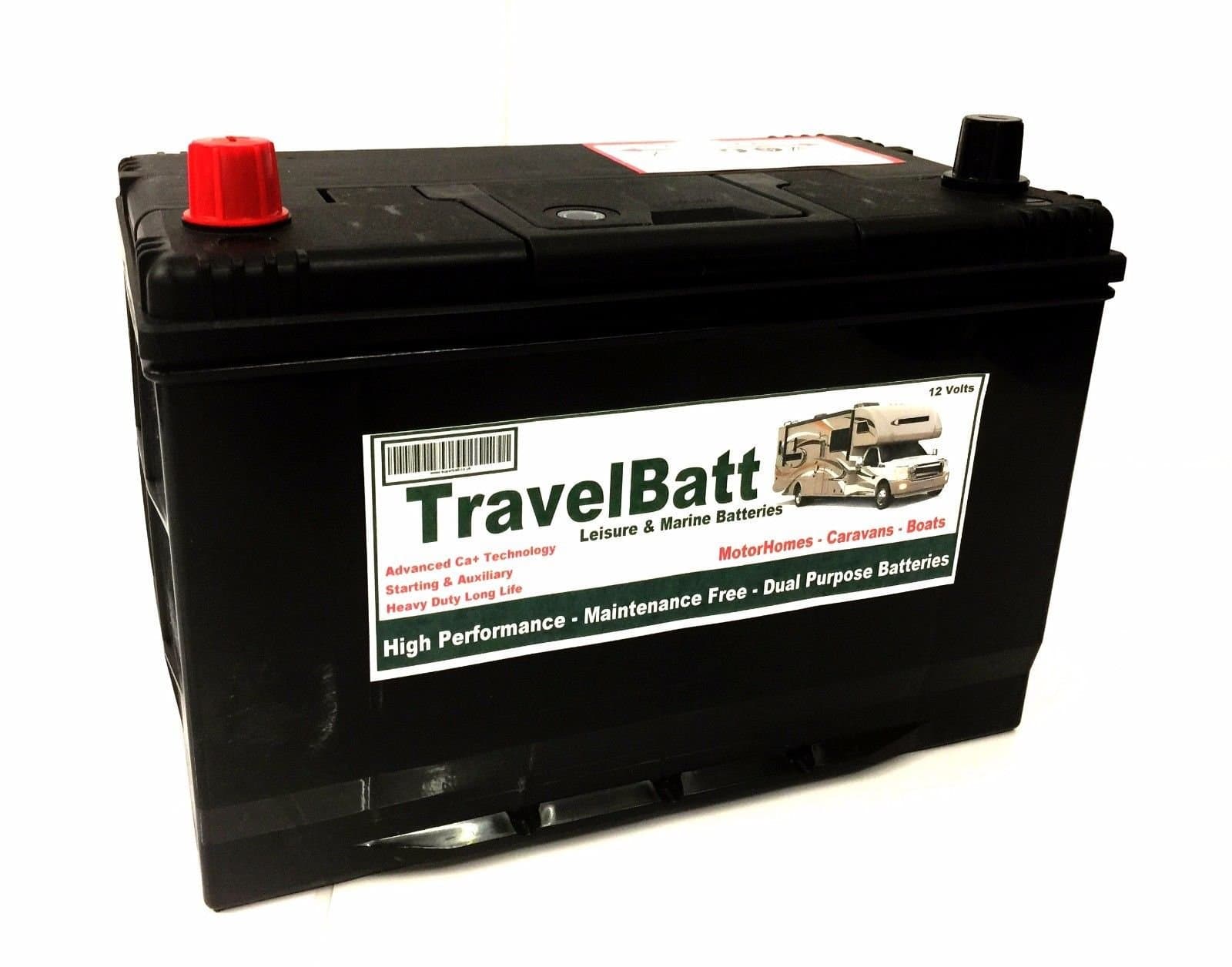 TravelBatt 12V 120AH (110AH) TB120 Heavy Duty Ultra Deep Cycle Leisure Marine Battery for Motorhome Caravan Motor Mover Boat Yacht