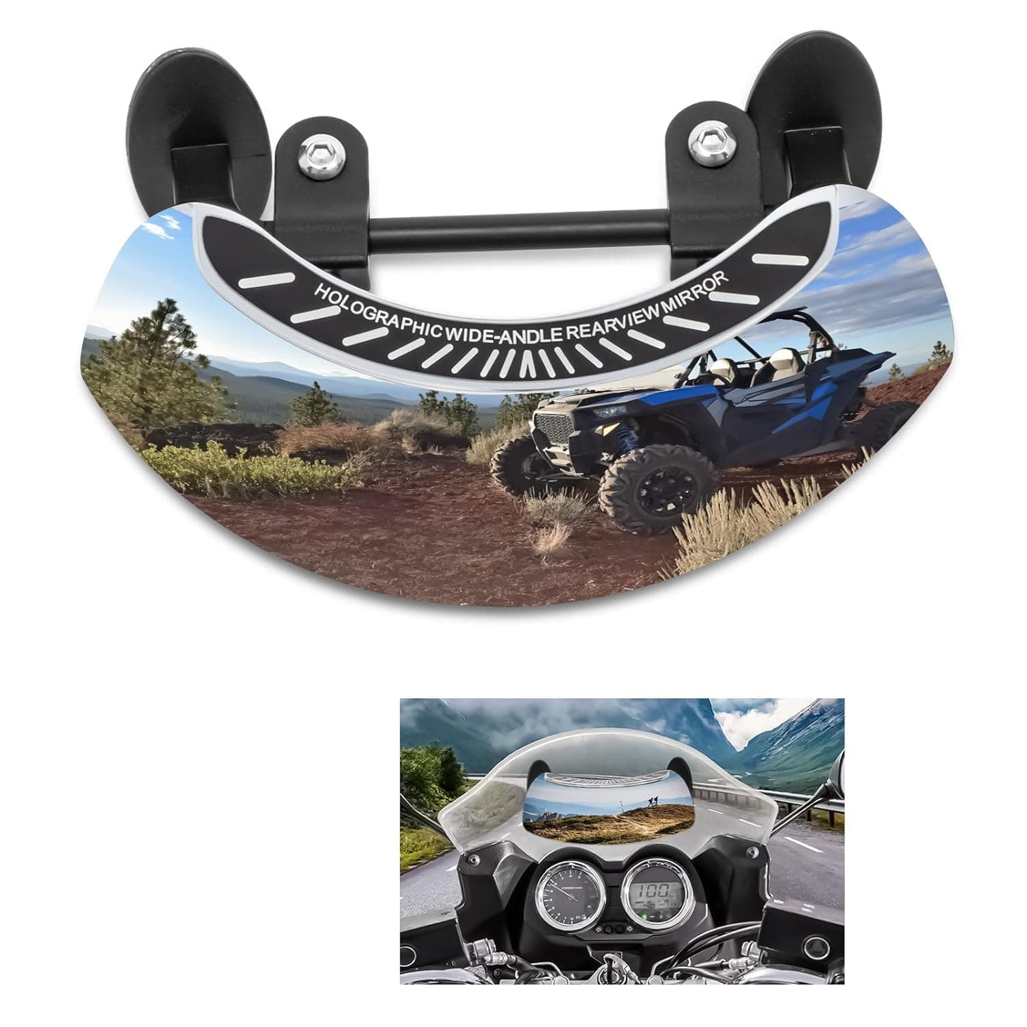 Motorcycle Mirrors 180 Degree Wide-angle Safety Rear View Mirror Blind Spot Side Mirror for Motorcycle, ATV/UTVs, Scooters, Cars, bikes, Boats