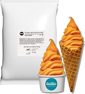 Frostline Pumpkin Spice Soft Serve Ice Cream Mix | Lactose & Gluten Free Mix | Use Blender, Countertop Ice Cream Maker, Soft Serve Machine and More | Add Water, Dairy or Dairy Alternative | 6 lb Bag