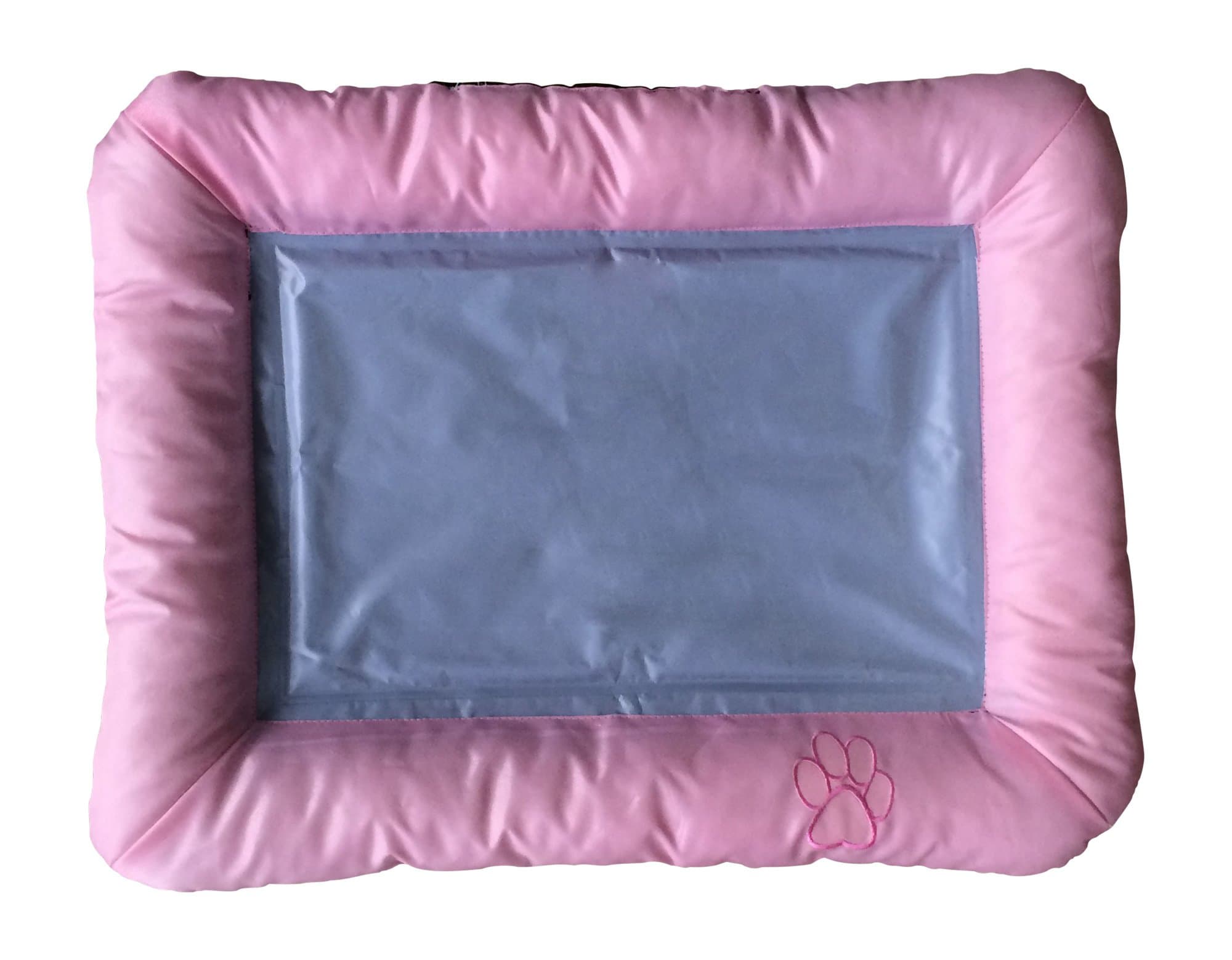 Pet/Dog Cooling Crate Bed Pad/Mat Multiple Sizes and Colors to Pick from (24"x18", Pink/Gray)