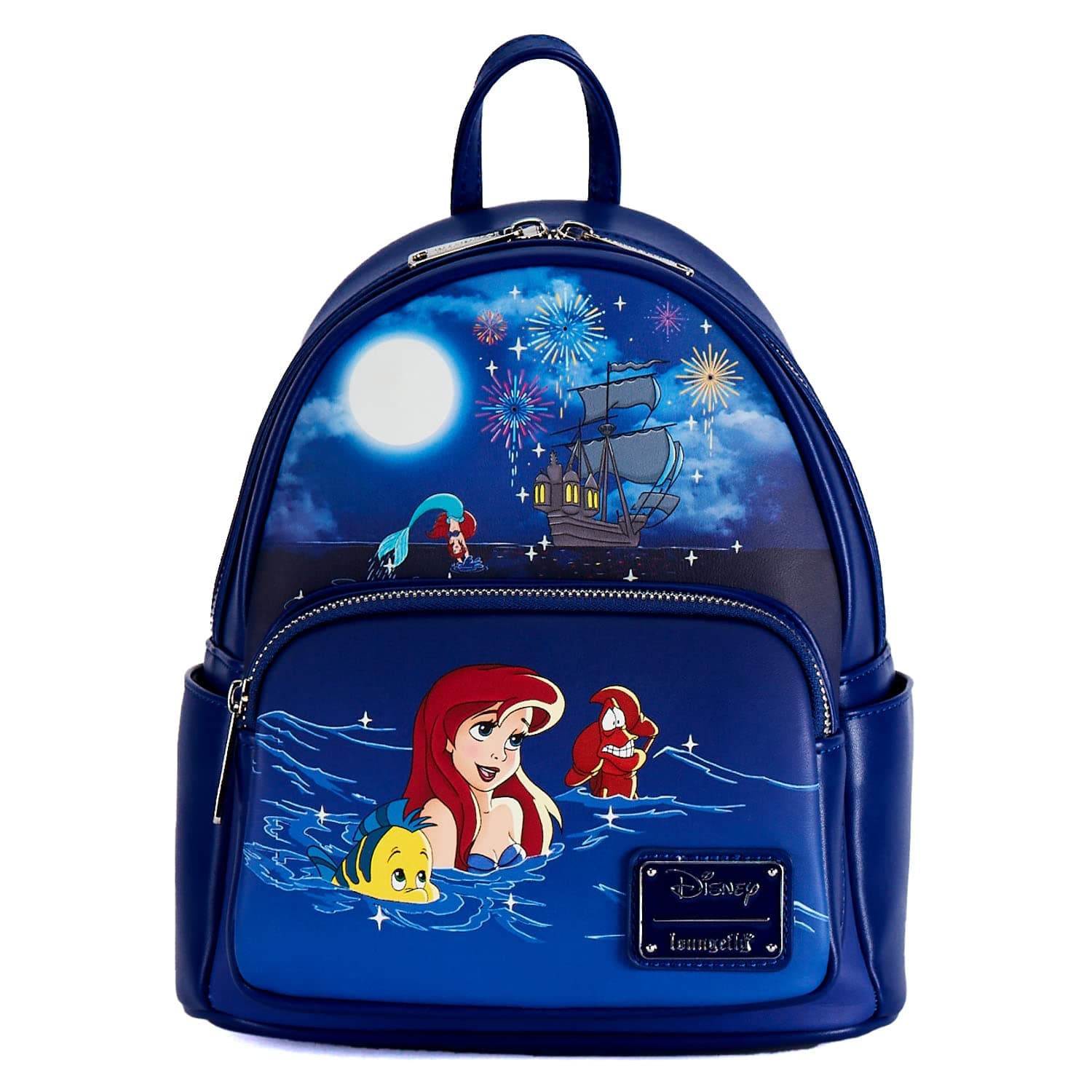 LoungeflyThe Little Mermaid Ariel Fireworks Mini Backpack Dark Blue