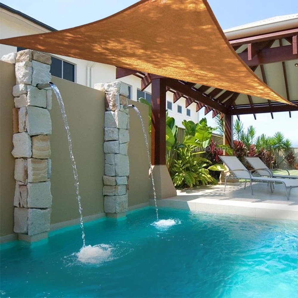 EFFT Life 20' x20'x 20' Sun Shade Sail Triangle Canopy Awning Shelter Fabric Cloth Permeable UV Block Fabric Durable Heavy Duty Commercial Grade Outdoor Patio Backyard Carport