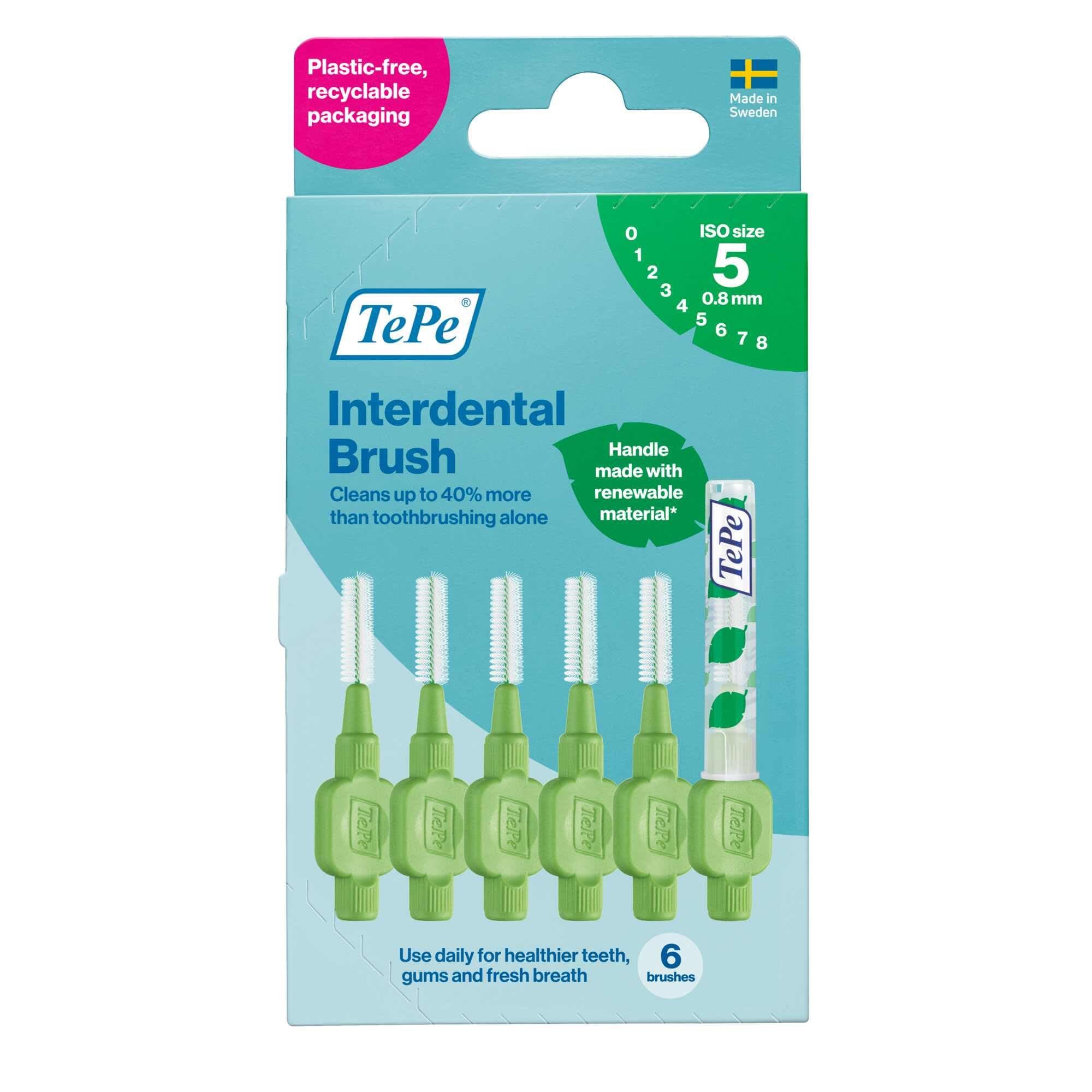 TePe Interdental Brush Original - Green 0.8mm by TePe Oral Health Care, Inc.