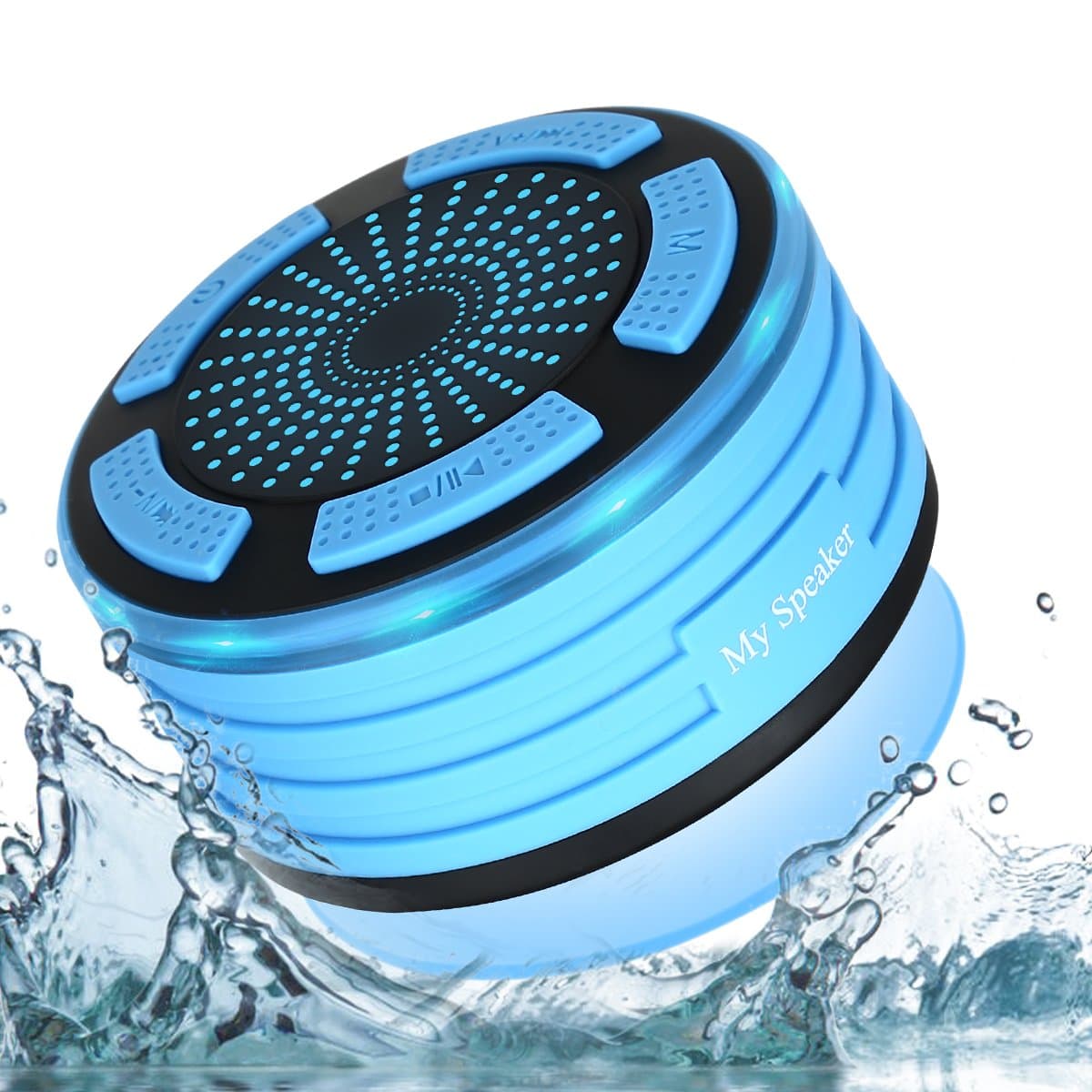 Waterproof Bluetooth Shower Speakers,HAISSKY Wireless Shower Bluetooth Speaker with FM Radio LED Mood Lights Loudspeaker MP3 Portable Speaker Used for Boat Car Showers Bathroom Pool Beach Outdoor
