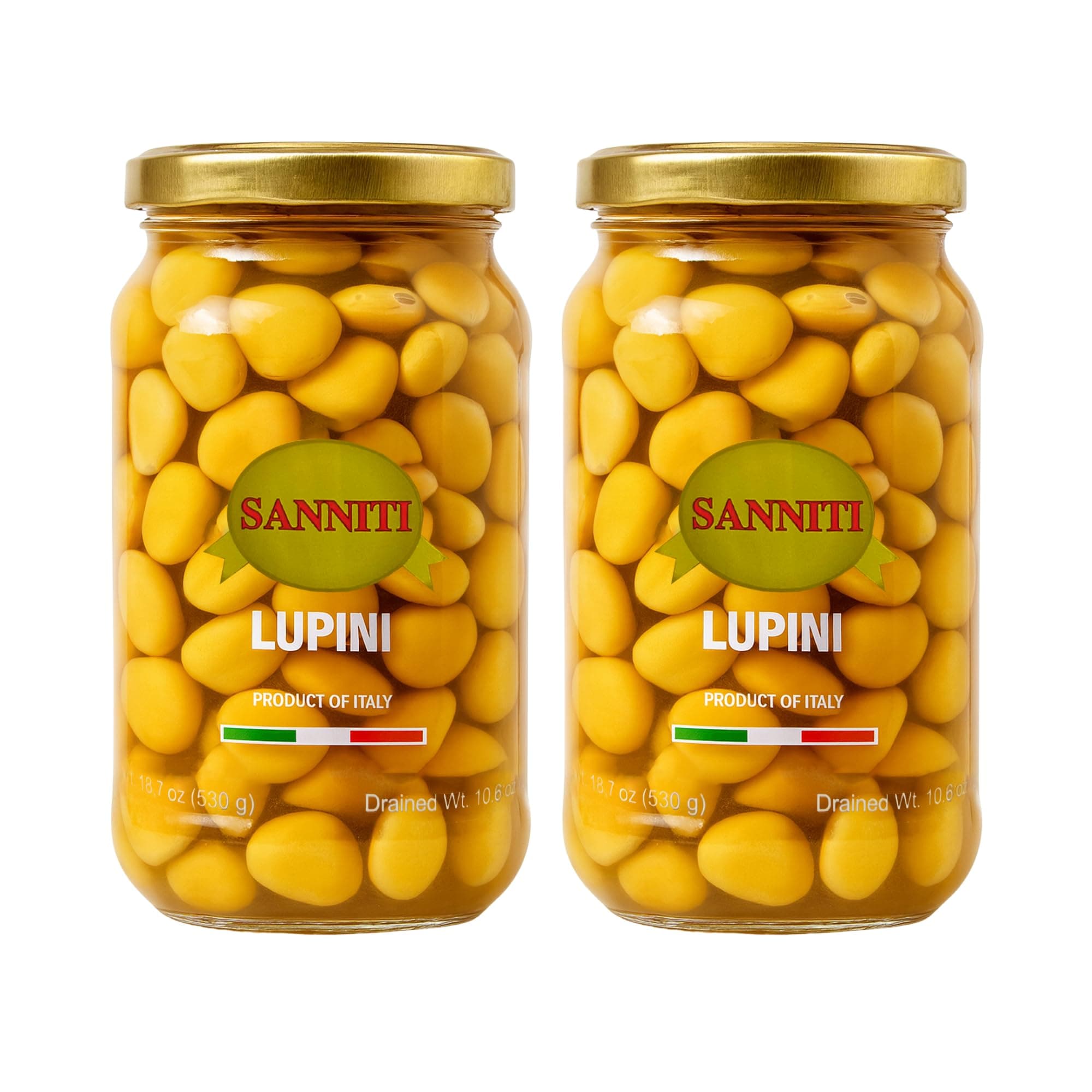 Sanniti Italian Lupini Beans Jar, 18.7 oz (Pack of 2)