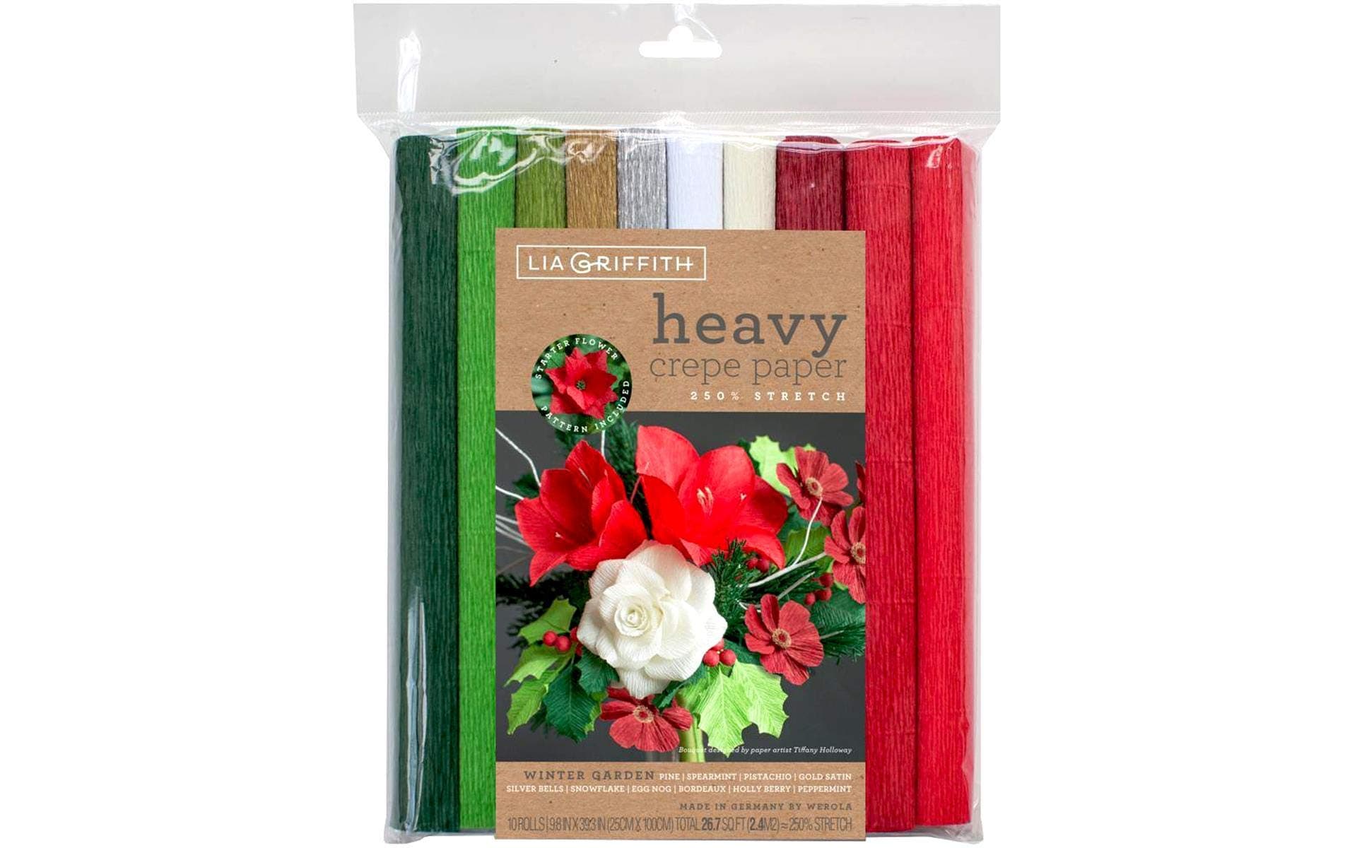 Lia Griffith LIA Crepe PAPR 10PKG WNTR GARDN, Winter Garden, One Size