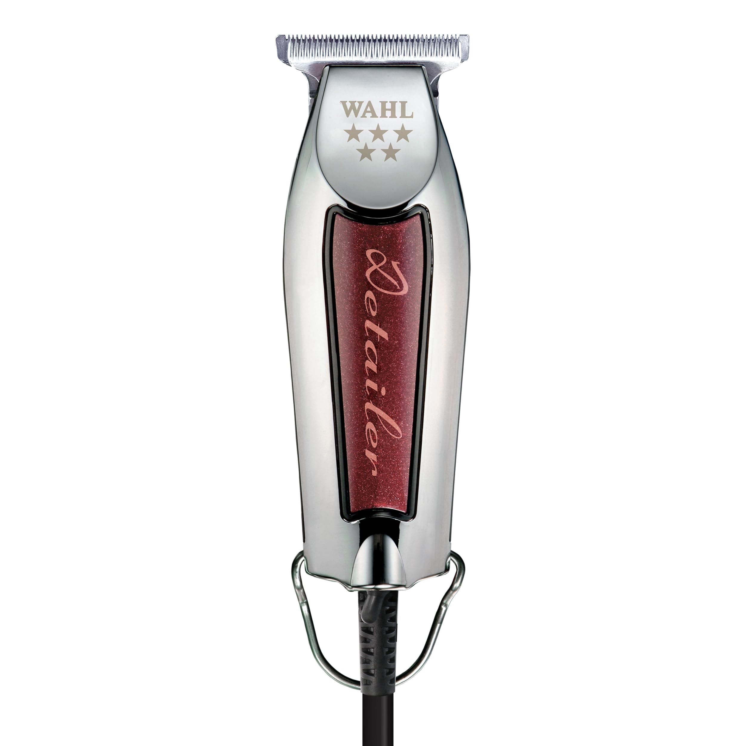 Wahl Professional Detailer Trimmer, Burgundy, Adjustable T-Blade, Corded Lightweight Rotary Motor, Includes 3 Guides and Accessories