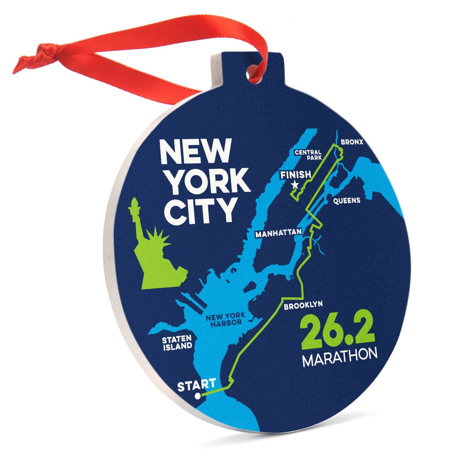Gone For a Run Running Ceramic Ornament | NYC 26.2 Map Christmas Ornament