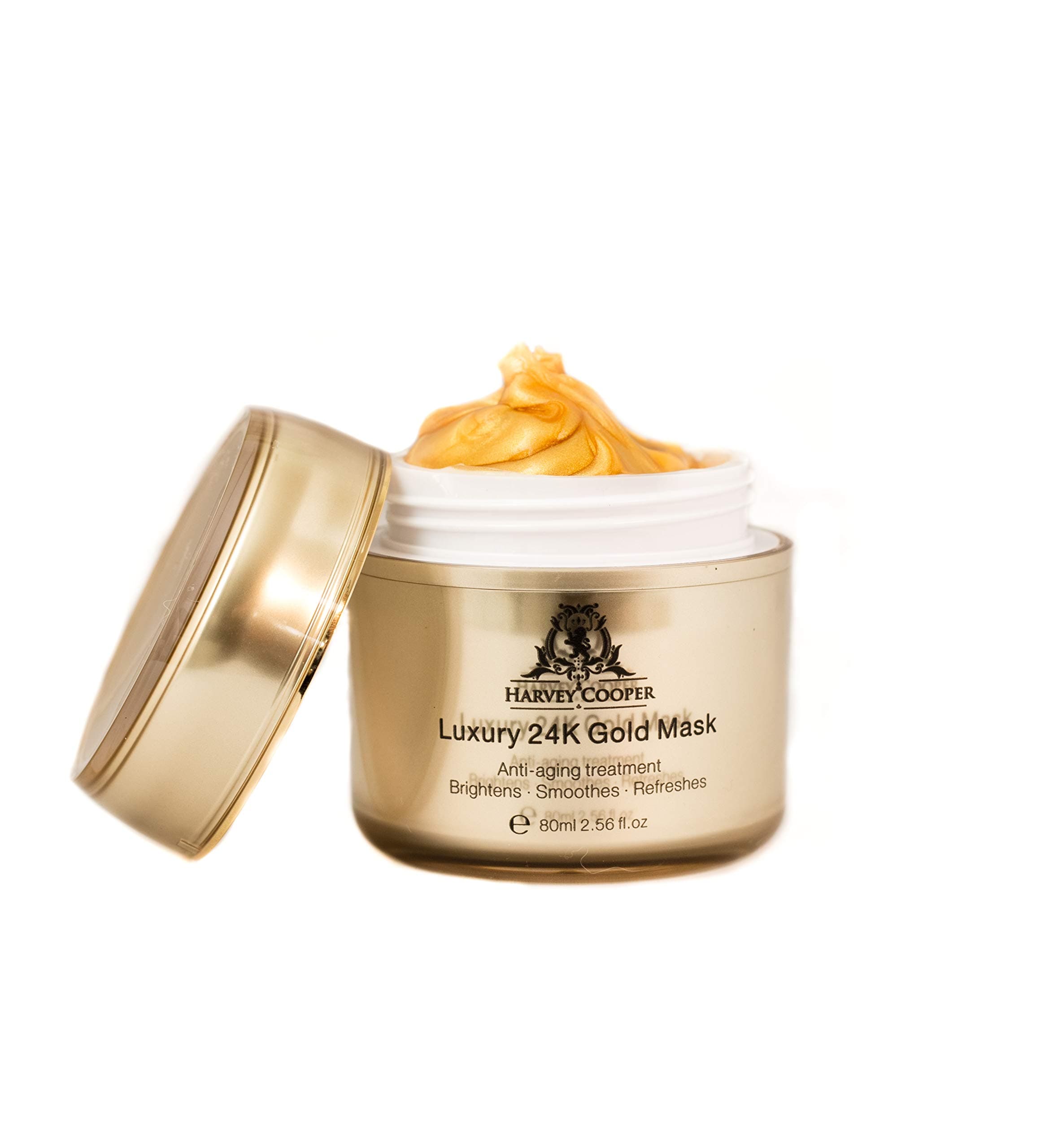 Harvey Cooper 24k Gold Face Mask - Rejuvenating Anti-Ageing Treatment & Anti-Wrinkle Facial Mask - Reduce Appearances of Fine Lines, Scars & Toxins - Reduces Acne & Boosts Collagen – 80mll