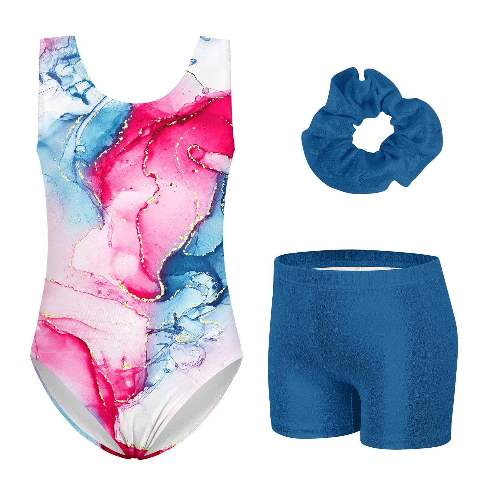 TUONROADGymnastics Leotards for Girls Sparkly Ballet Dance Unitards Biketards Tumbling Shorts Activewear for Kids