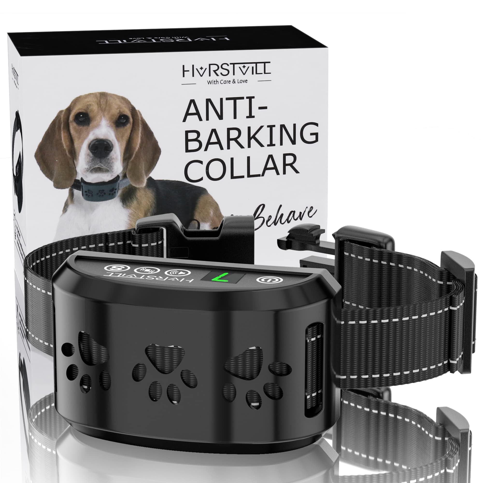 Advanced Bark Collar, Anti Bark Collar for Small Medium Large Dogs, Stop Barking Device - NO SHOCK, Safely and Humane with Sound & Vibration, Rechargeable and Adjustable Belt 7-55kg