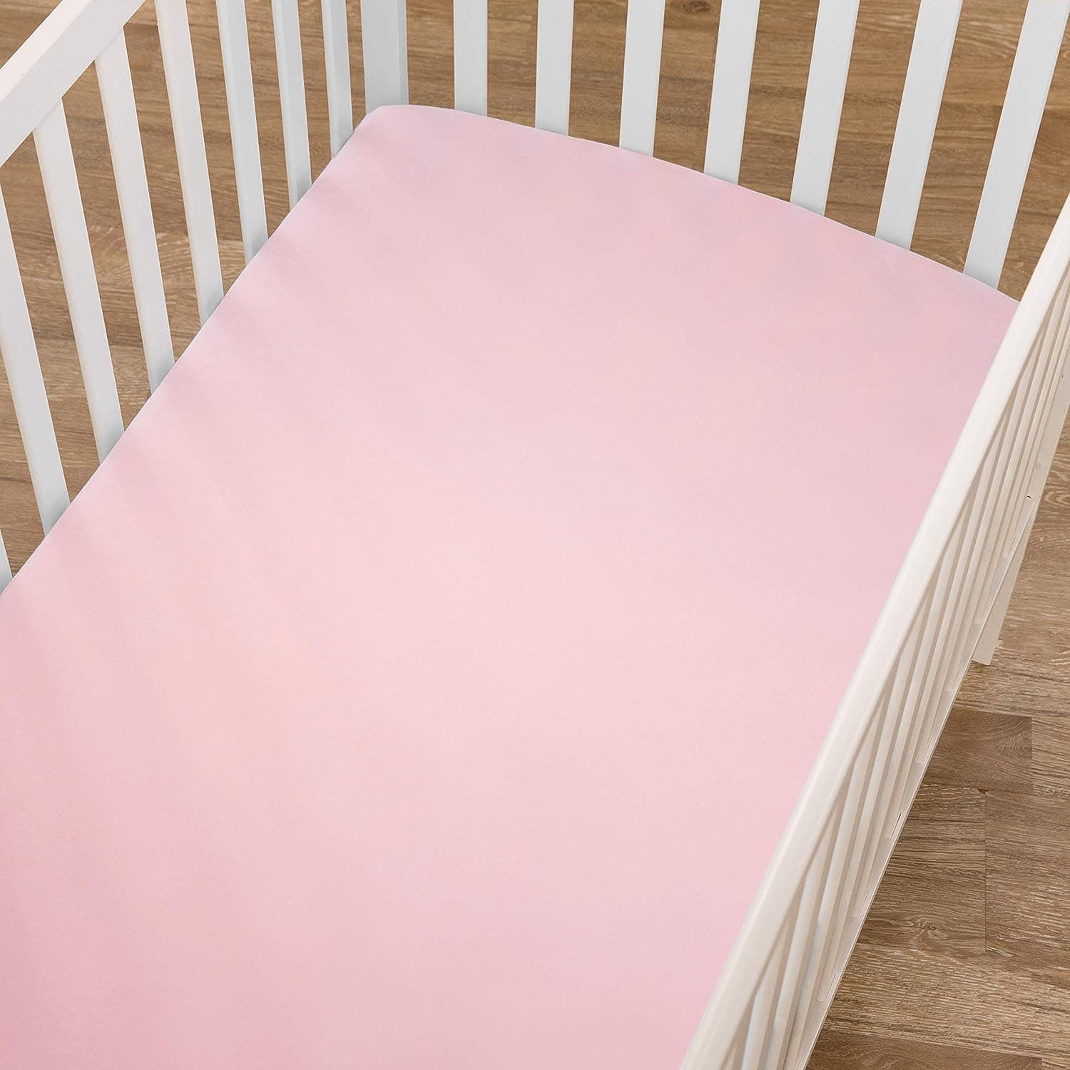 Edenwald 100% Waterproof Soft Baby Crib Fitted Sheets, Terry Cotton Washable, Soft & Breathable Toddler Crib Mattress Fitted Sheet with Elastic (Pink, 24"x48"x8") [Pack of 1 Pcs Fitted Sheet]
