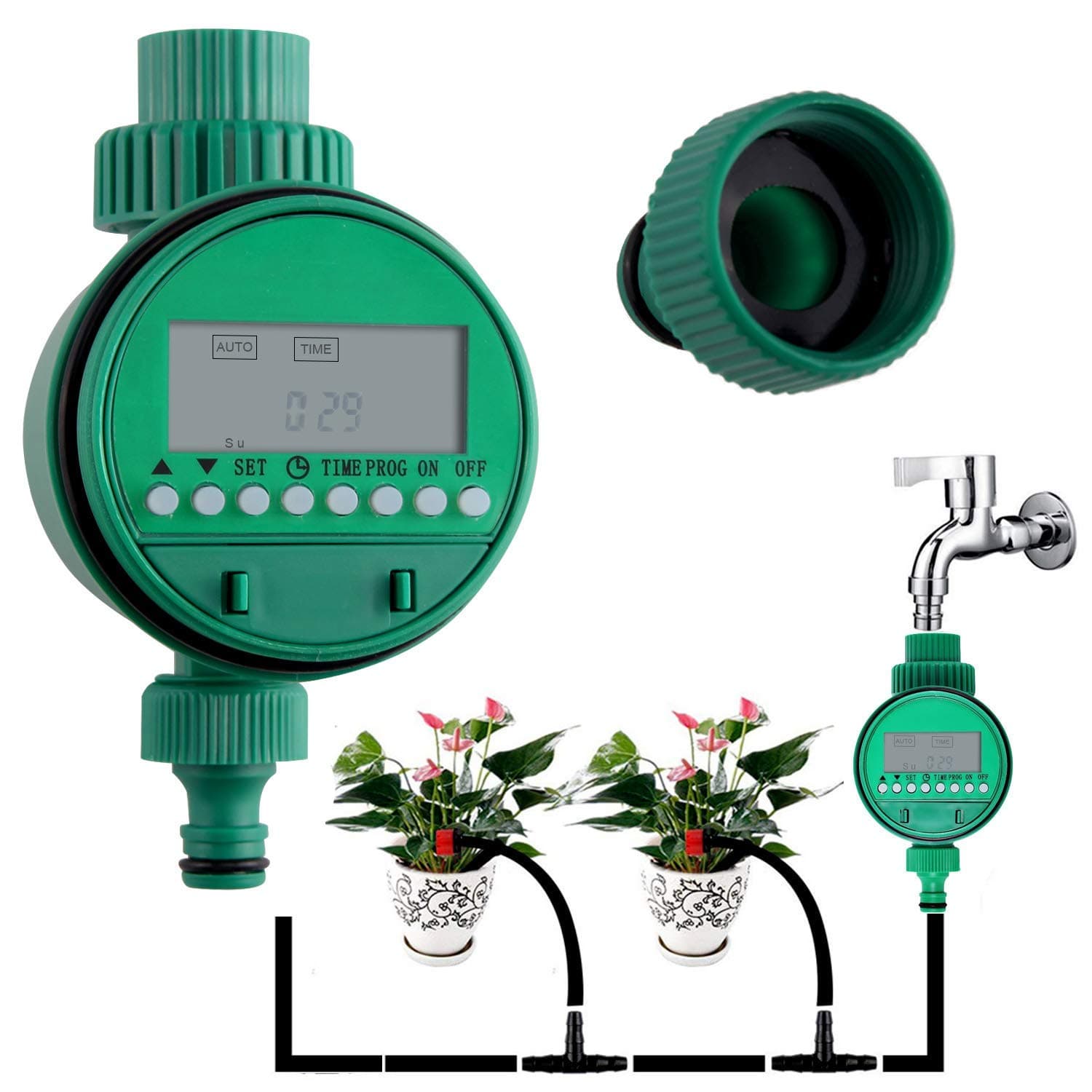 Water Timer, Intelligence Automatic Electronic Water Irrigation System Controller Timer for Garden Greenhouse Orchard Domestic Sector Drip House Style A