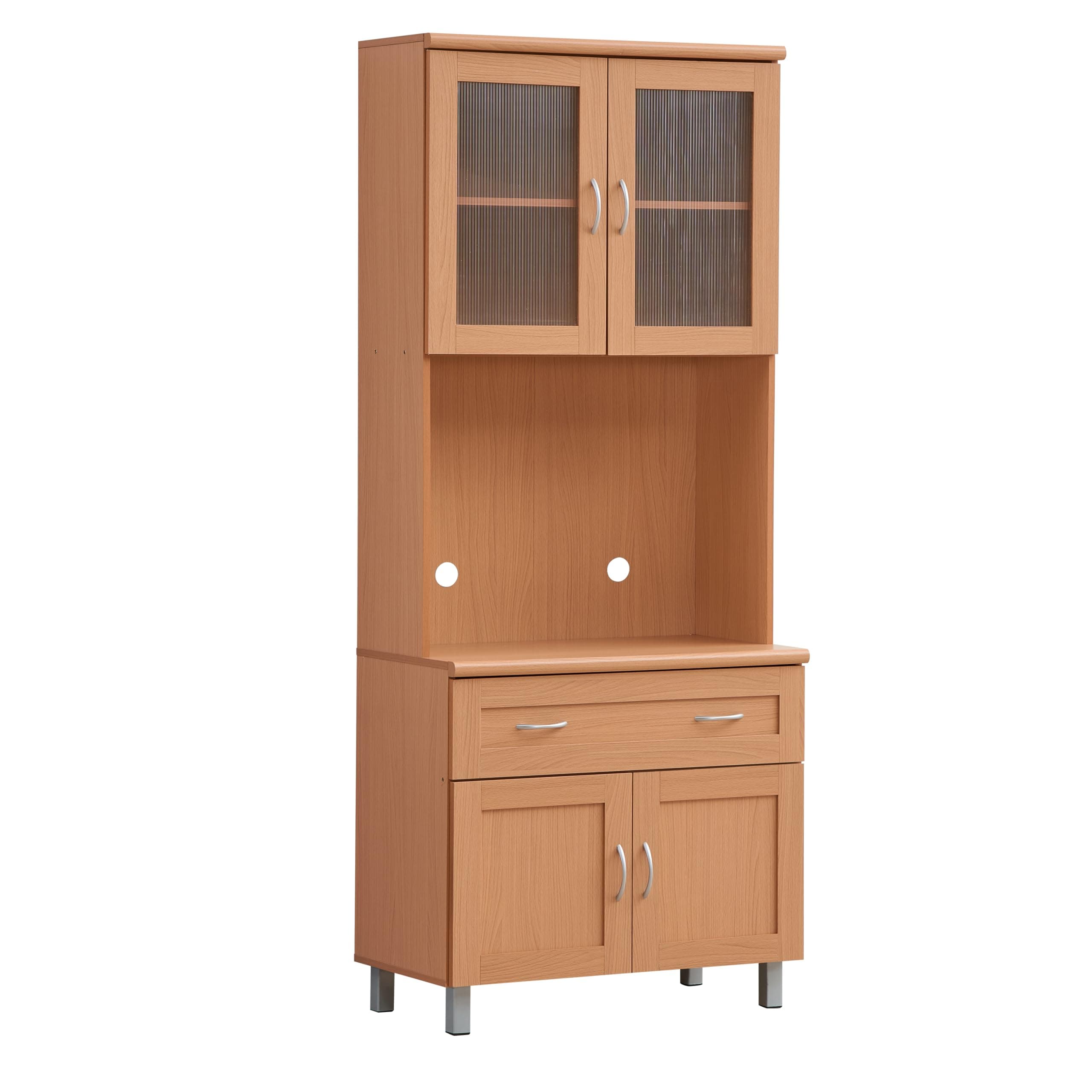 HODEDAH IMPORT Tall Standing Kitchen Cabinet with Top and Bottom Enclosed Cab...