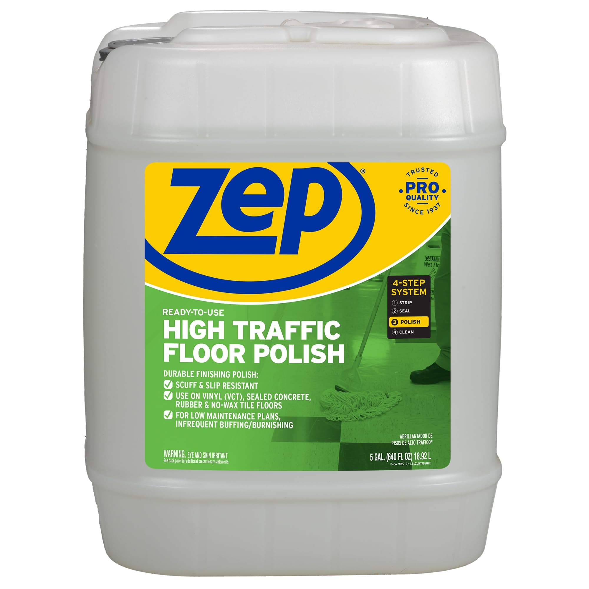 Zep Inc 5Gal Zep Floor Finish Zu08125G Floor Cleaner Stripper & Polish