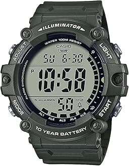 Casio Illuminator AE1500WH Series | 10-Year Battery | LED Backlight | 5-Alarms | 1/100 Sec Stopwatch | Men's Digital Watch