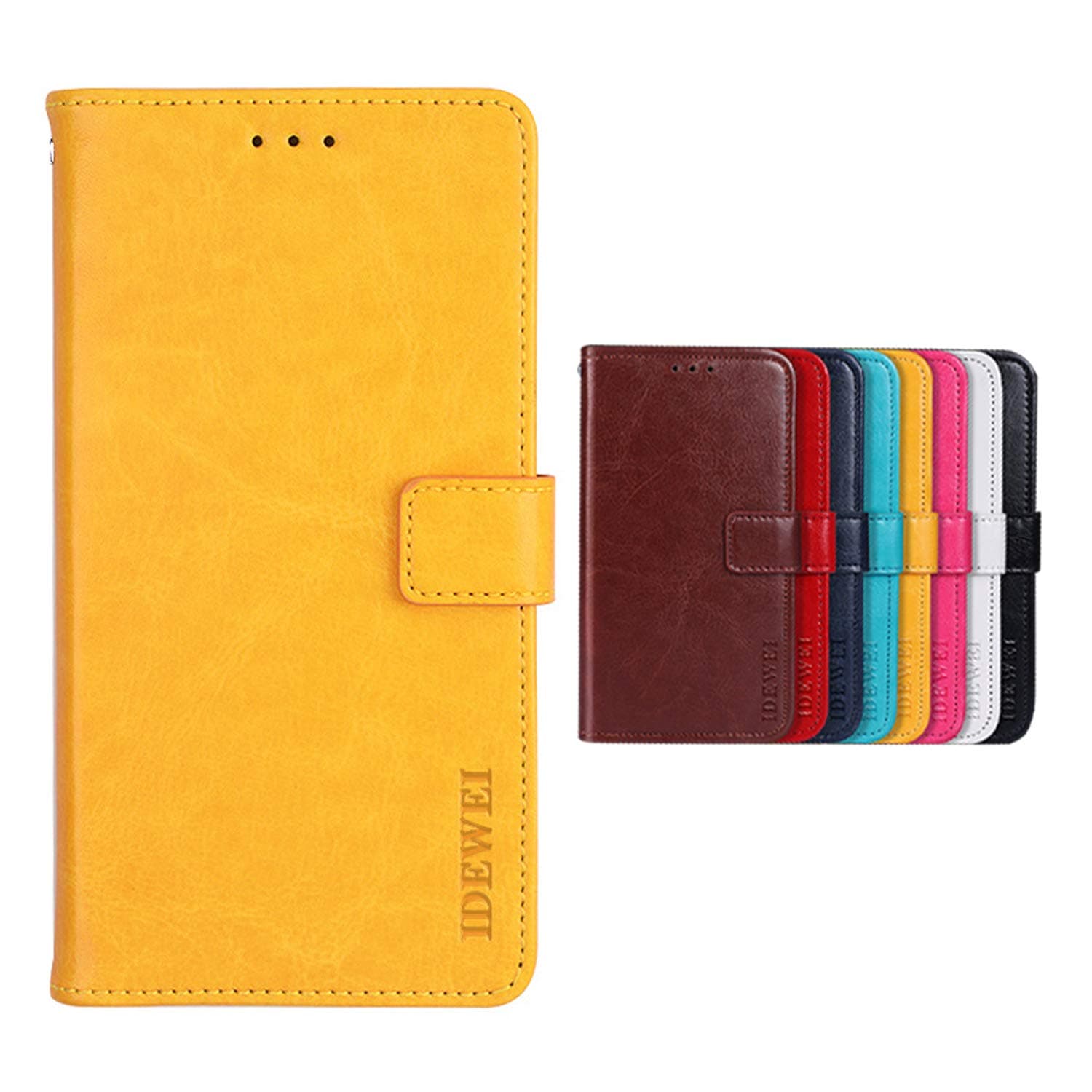 Botongda For ZTE Axon 10 Pro Case,Magnetic Closure faux Leather Case with stand function and credit card slot Flip Wallet Case Cover for ZTE Axon 10 Pro (Yellow)