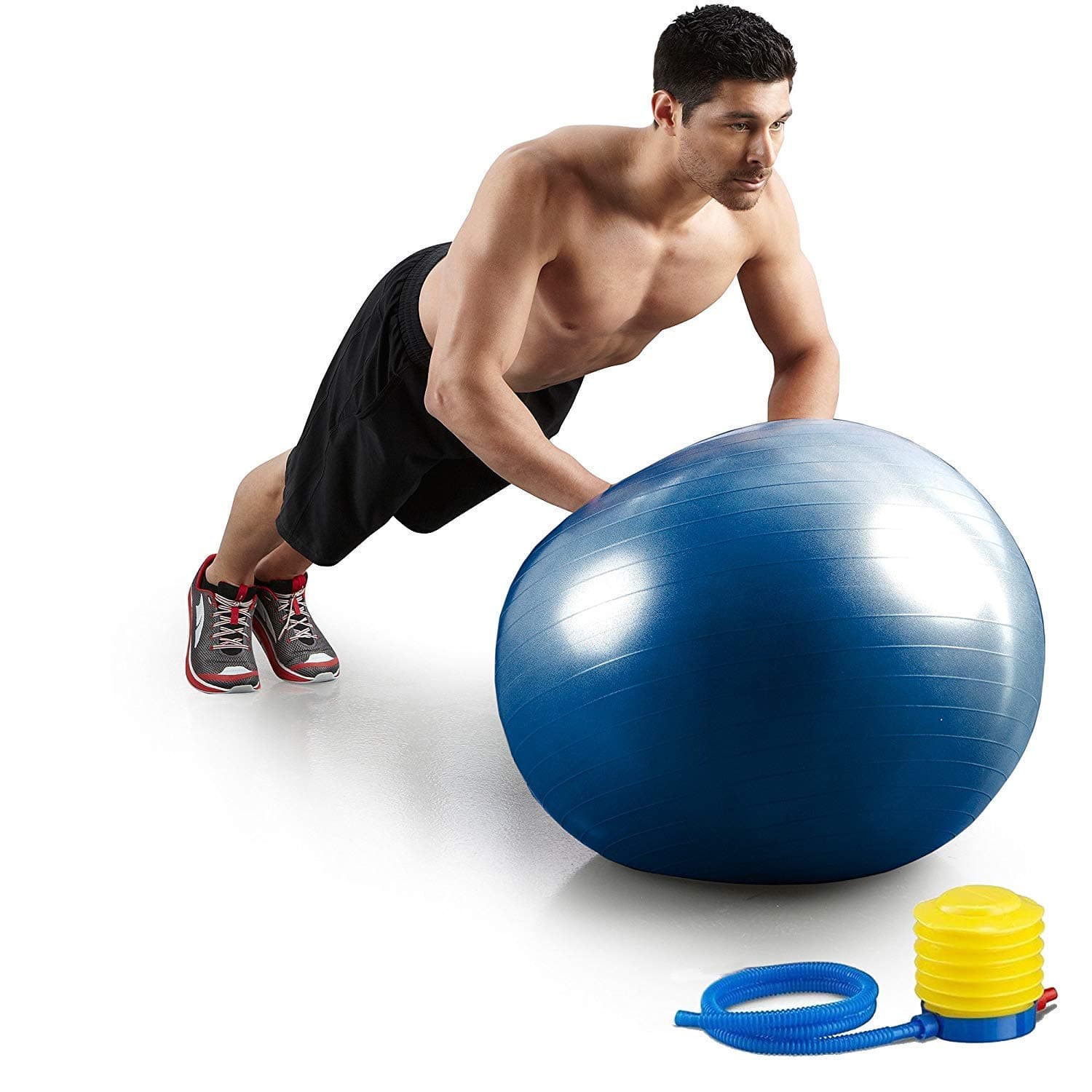 Exercise Ball Professional Grade Anti Burst Exercise Equipment for Home, Balance, Gym, Core Strength, Yoga, Fitness with Pump (Multicolor , Standard Size)