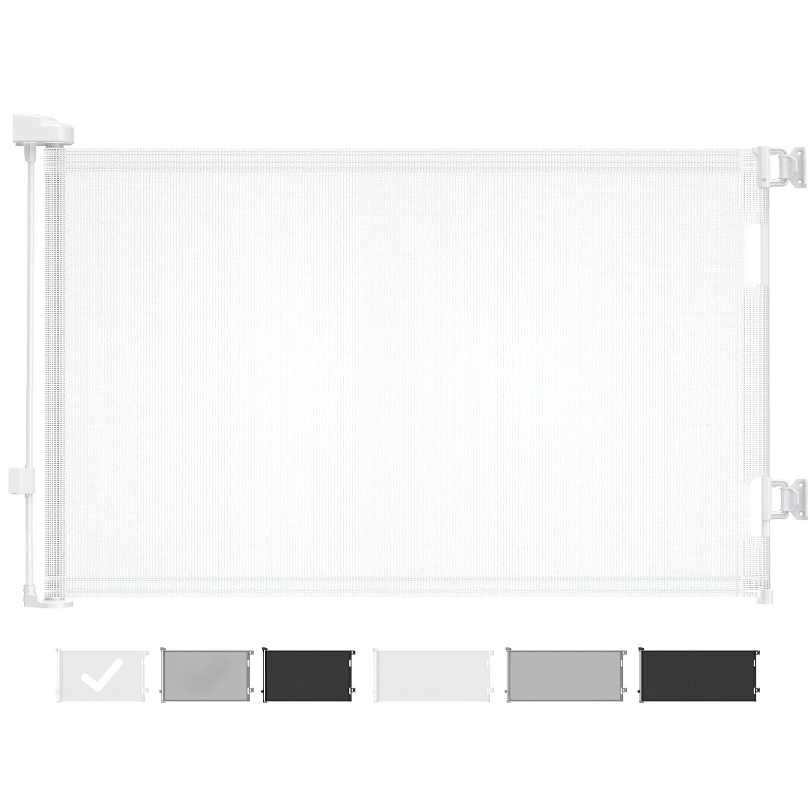 Cumbor Retractable Baby Gates, Mesh Dog Gate for The House, Baby Essentials Extends to 55" Wide, Wide Pet Gate 33" Tall, Long Child Safety Gates for Stairs, Doorways, Hallways, Indoor/Outdoor(White)