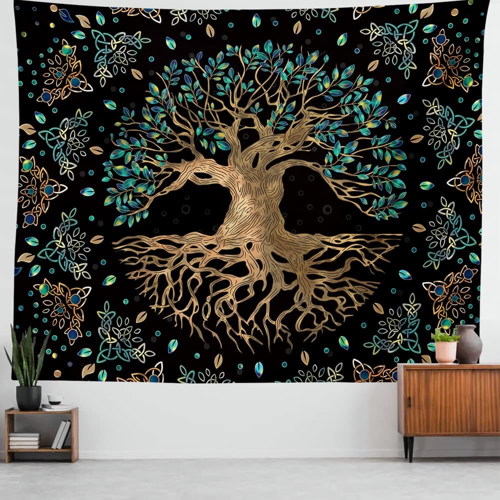 XGXL Life Tree Tapestry - Bohemian Hippie Wishing Tree Tapestries Psychedelic Wall Carpet Mystic Aesthetic Wall Tapestry for Living Room Bedroom