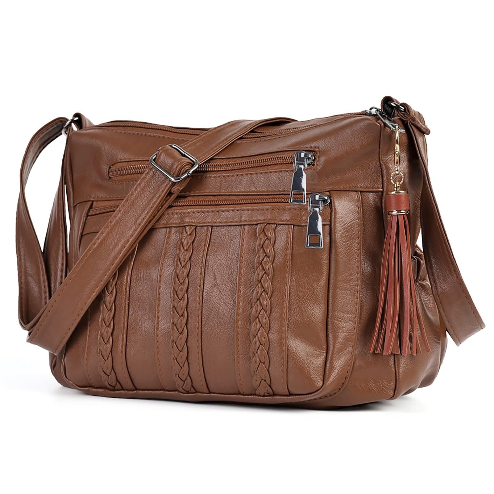 Purses for Women Pocketbooks Soft PU Leather Ladies Crossbody Purse Multi Pocket Shoulder Bag