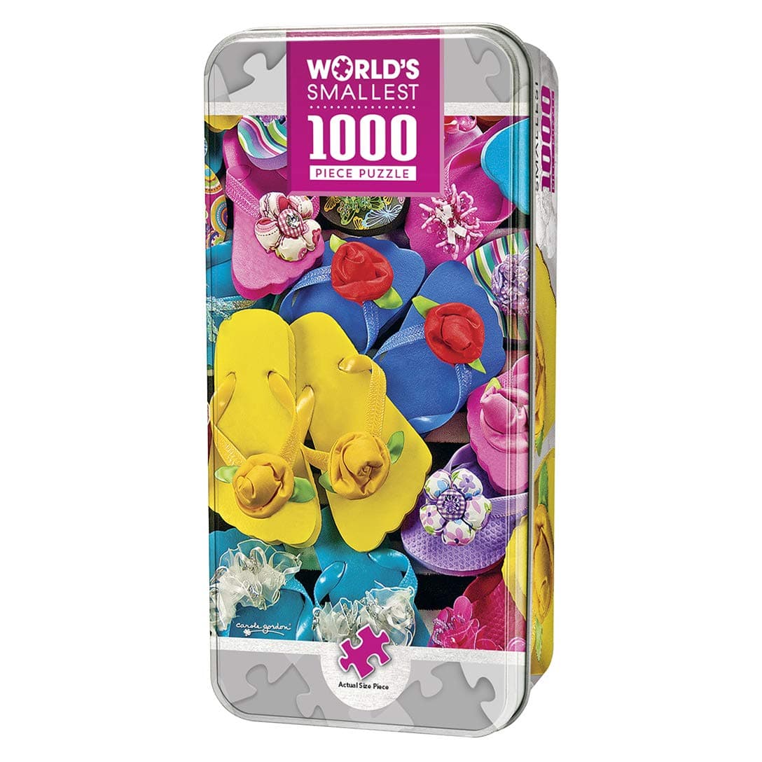 MasterPieces World's Smallest Flippity Flops - Flip Flops 1000 Piece Tin Box Jigsaw Puzzle by Carole Gordon