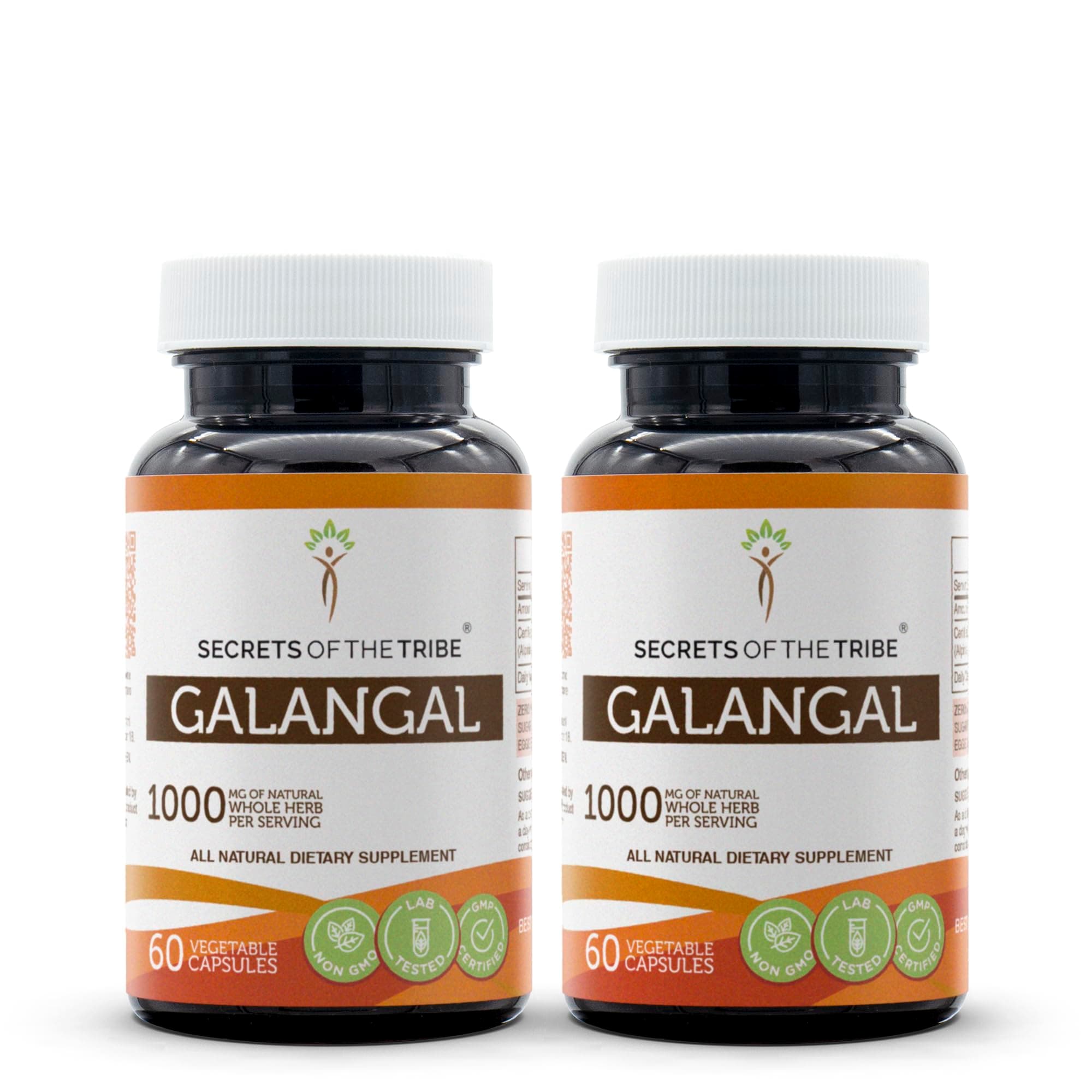 Secrets of the Tribe Galangal 60 Capsules (2 pcs.), 1000 mg, Galangal (Alpinia Galangal) Dried Root (2x60 Capsules)
