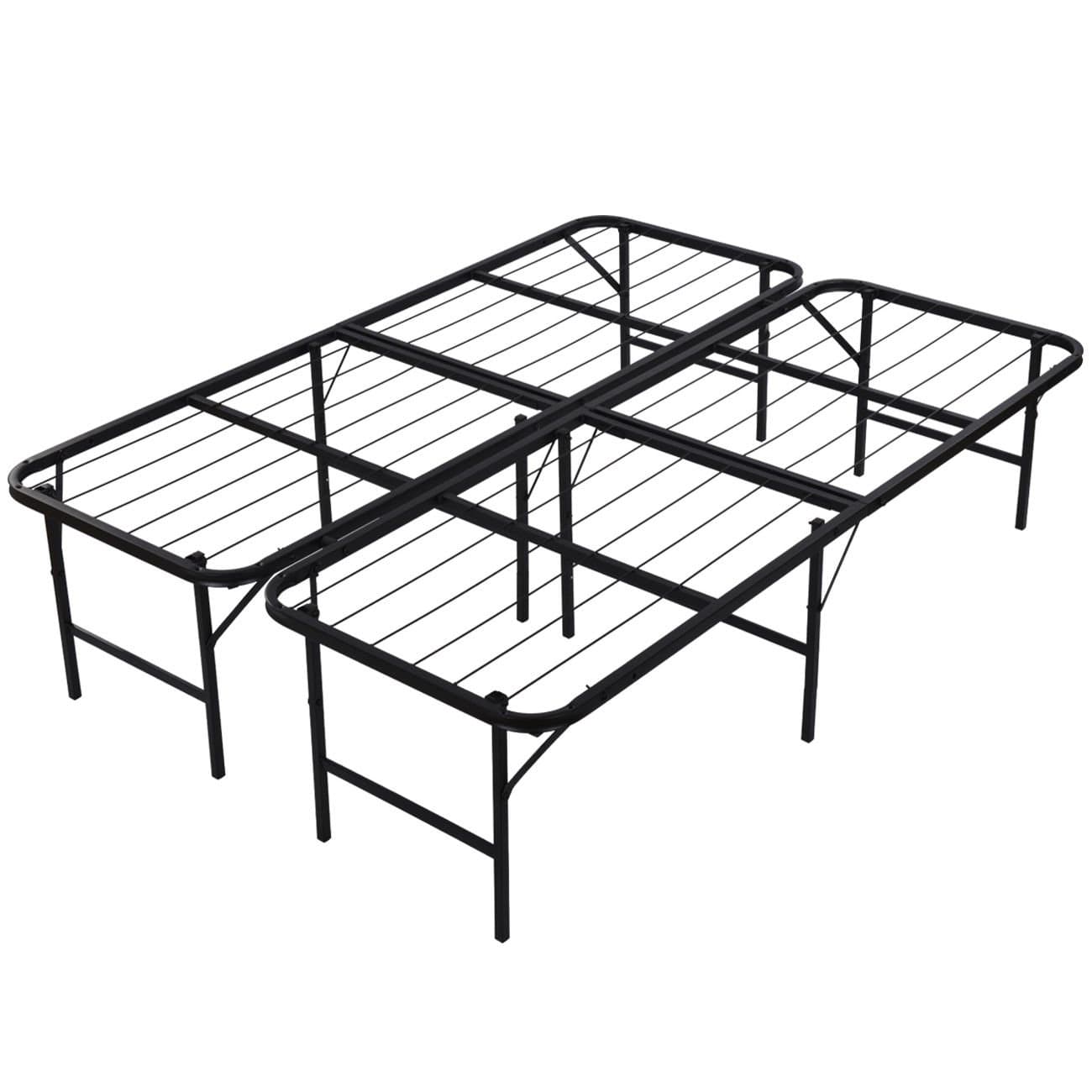 Foldable Platform Steel Bed Frame Simple Base Bi-Folding Bed Requires No Box Spring Queen Size #647