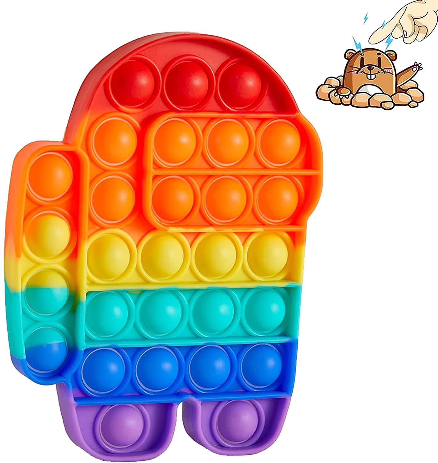 Boniry pop it Fidget Toys Toy Set its Rainbow poppit Push Bubble for Kids Stress Relief Adults Different Shape Educational Sensory Special Needs Silicone Multi popit Game Gifts Kids (Robot)