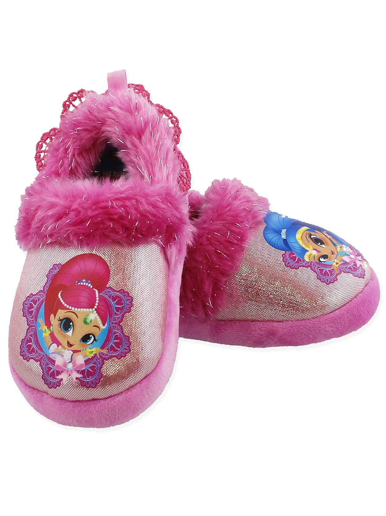 Shimmer and Shine Toddler Girls Plush Aline Slippers (9-10 M US Toddler, Pink)