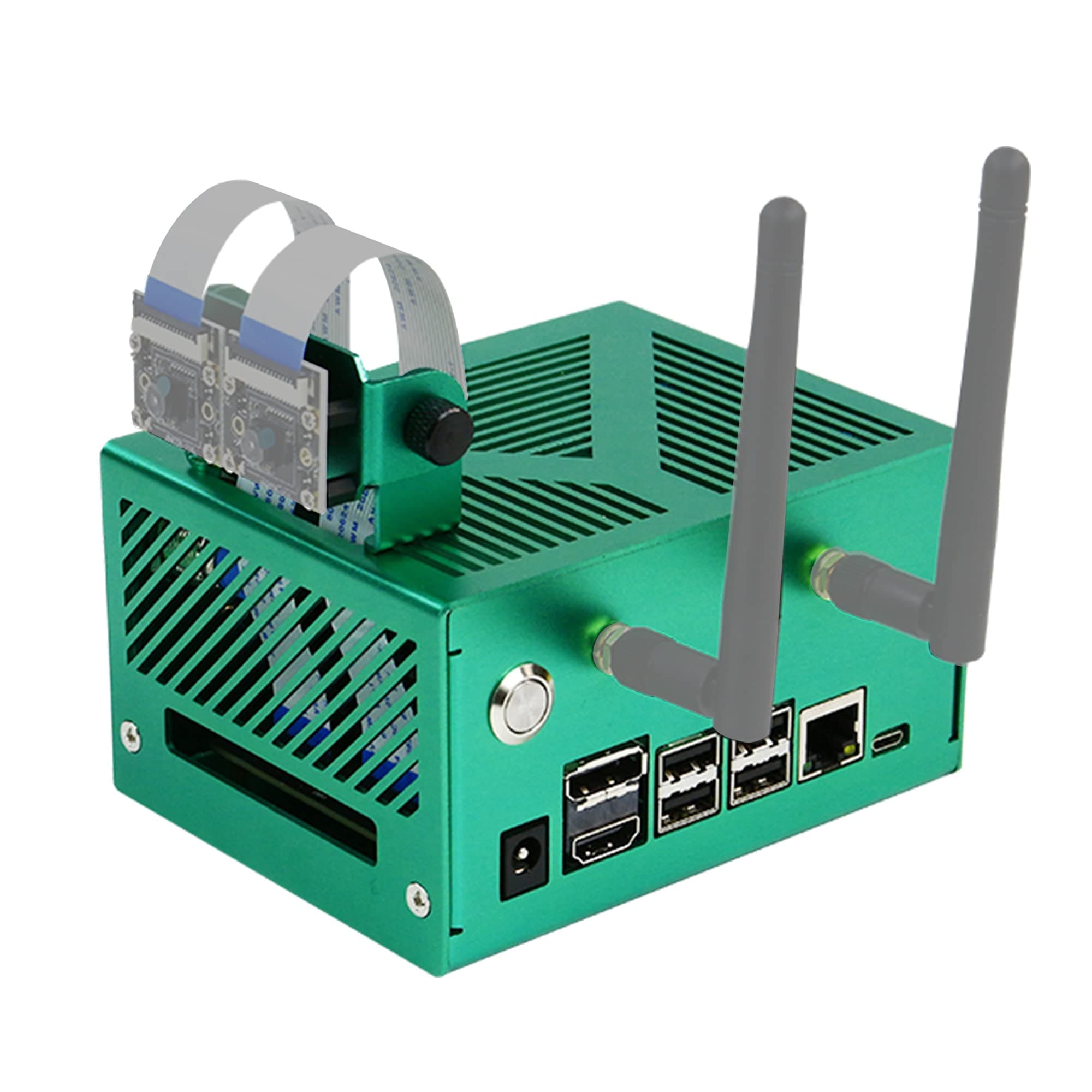 Jetson Nano Aluminum Alloy Case Compatible with Orin Nano Super, Orin NX Super Metal Case with Cooling Fan Reasonable (Antennas, Camera Not Included)