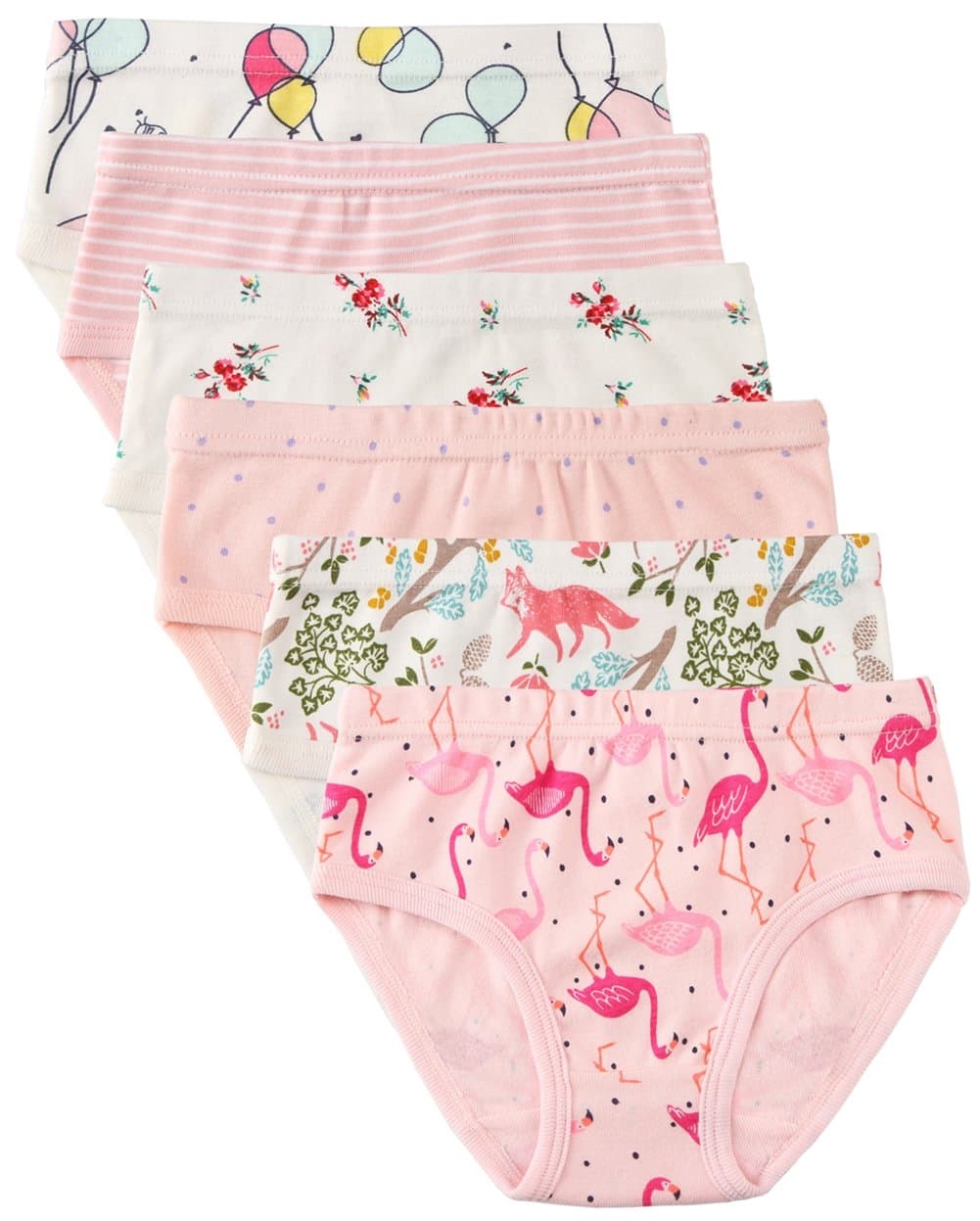 6 Pack Little Girl Underwear Cotton, Baby Girls Panties Briefs Toddler Girl's Undies
