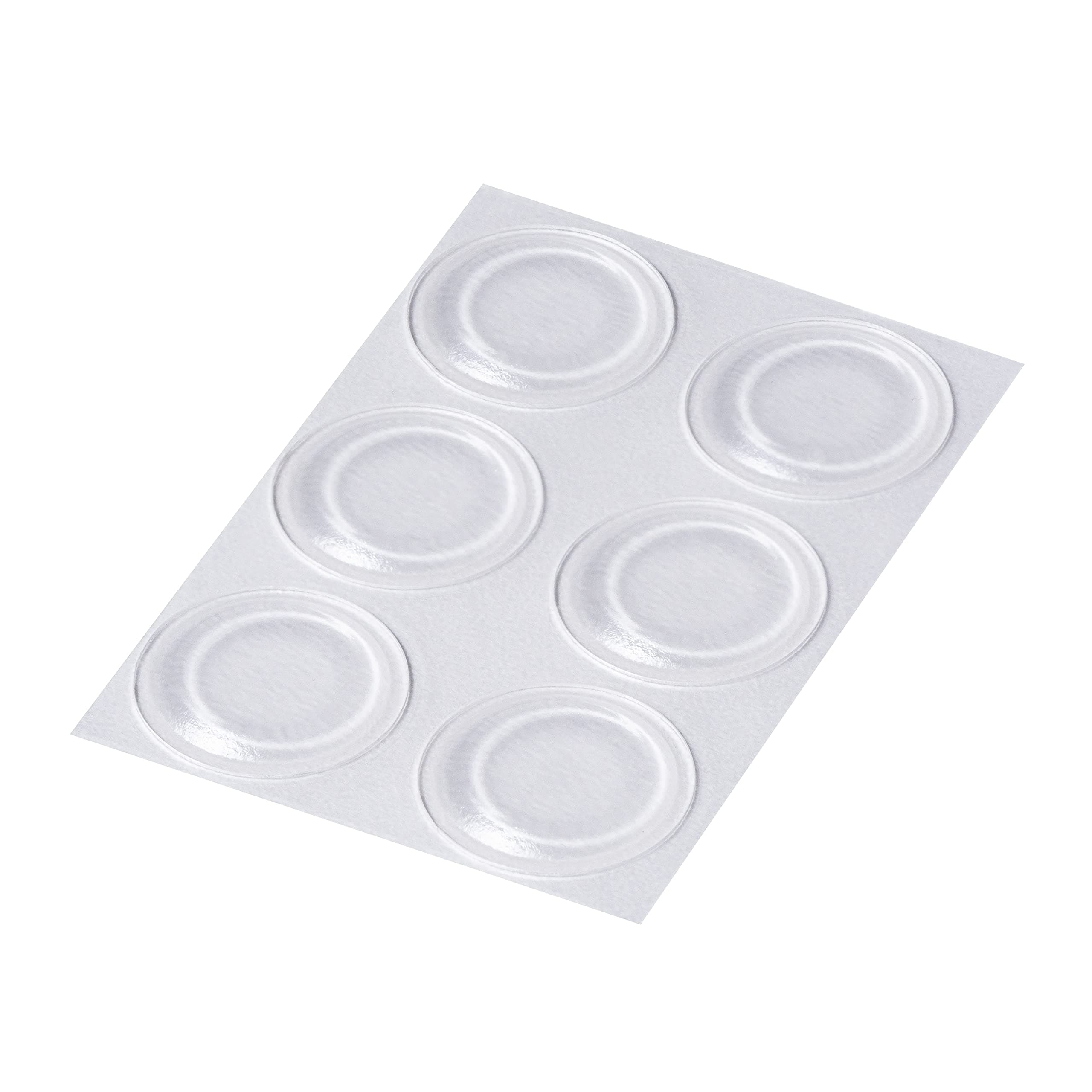 Clear Self Adhesive Flat Bumper, Rubber Feet for Furniture, Glass, Tables, Crafts - 19mm x 1.9mm (6)