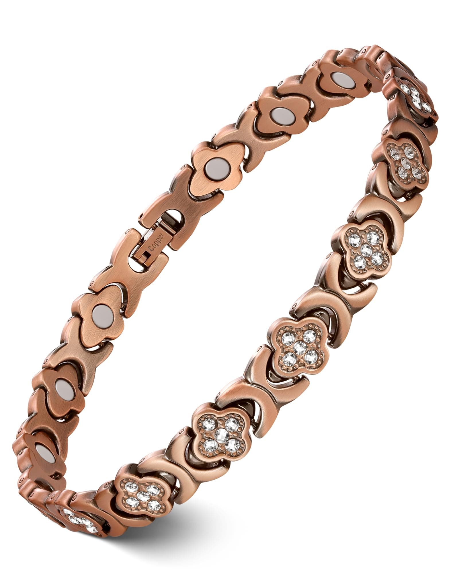 Feraco Copper Ankle Bracelet for Women, 99.99% Pure Copper Magnetic Anklet with 3800 Gauss Neodymium Magnet, Adjustable with Sizing Tool, [Adjustable], Copper, no gemstone