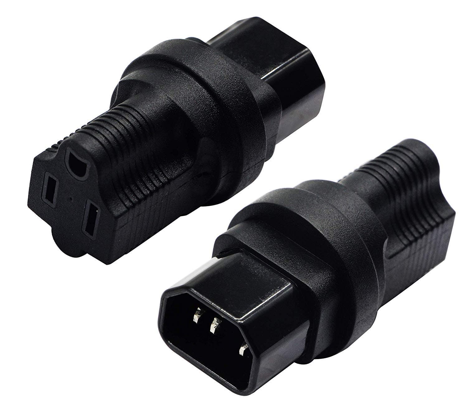 zdyCGTime 3 Prong USA C14 to NEMA 5-15R Plug Power Adapter for Standard Computer Power Adapter 15A/125V (IG-320) (NEMA 5-15R to IEC 60320-C14)(2 Pack)