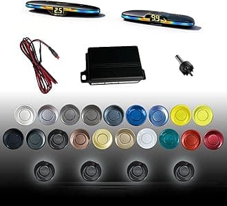 New Feature Rear Parking Sensor with Selectable Distance in Feet, Bidirectional Display Options, and Customizable Numeric Orientation 19 Colors Sensor of Probes are Available for Selection(Black)