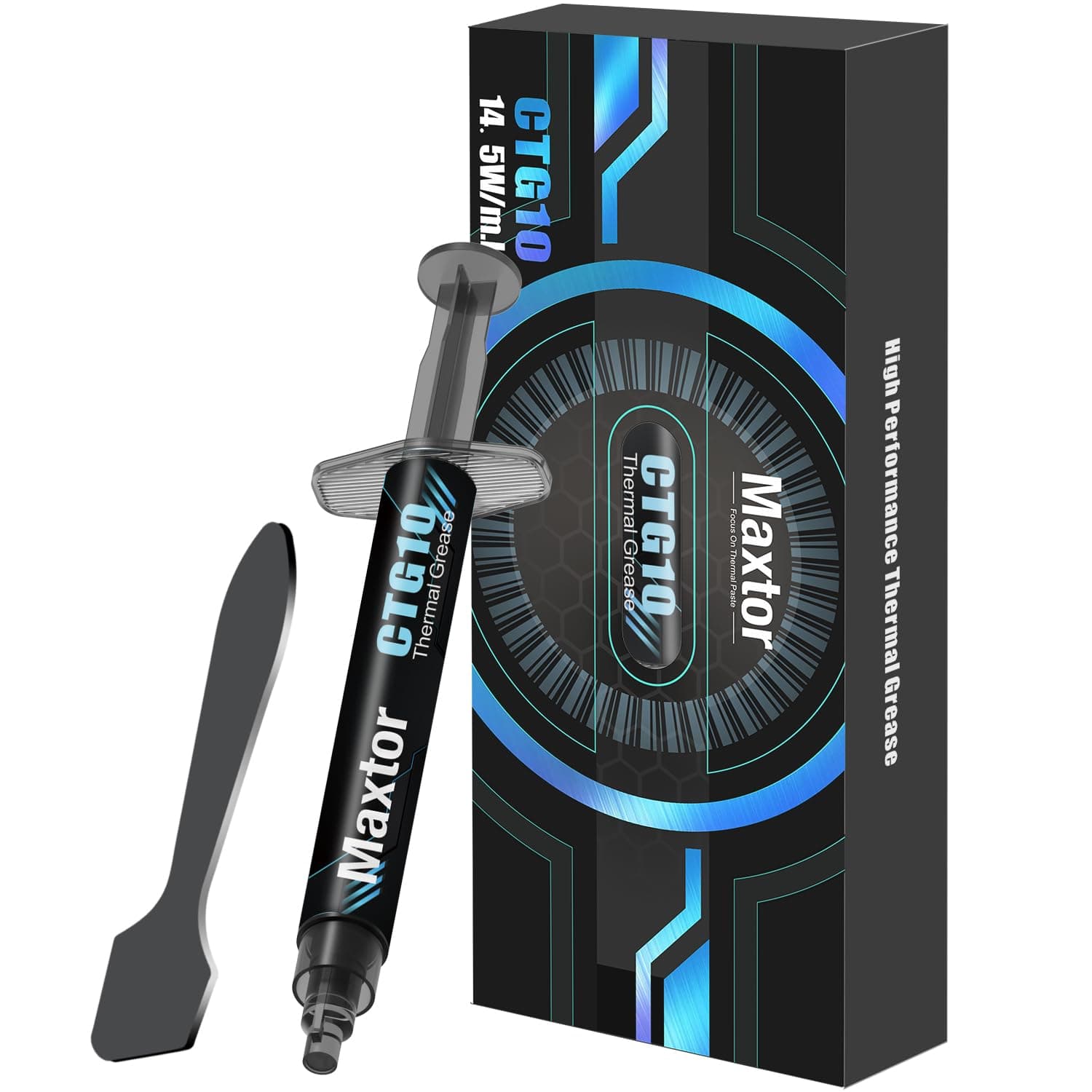 Maxtor CTG10 Thermal Compound Paste Heat Sink for IC/Processor/CPU/GPU/All Coolers, 14.5W/m.k Carbon Based High Performance, Thermal Interface Material (CTG10-2G)