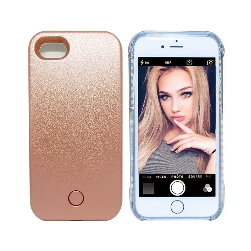 Cutelook 7 Illed iPhone 7 Illuminated Case, New LED Light Up Luminous (Dimmable) Cell Phone Case by Readgo, Great for Selfies Facetime Rechargeable Flashlight - Rose Gold
