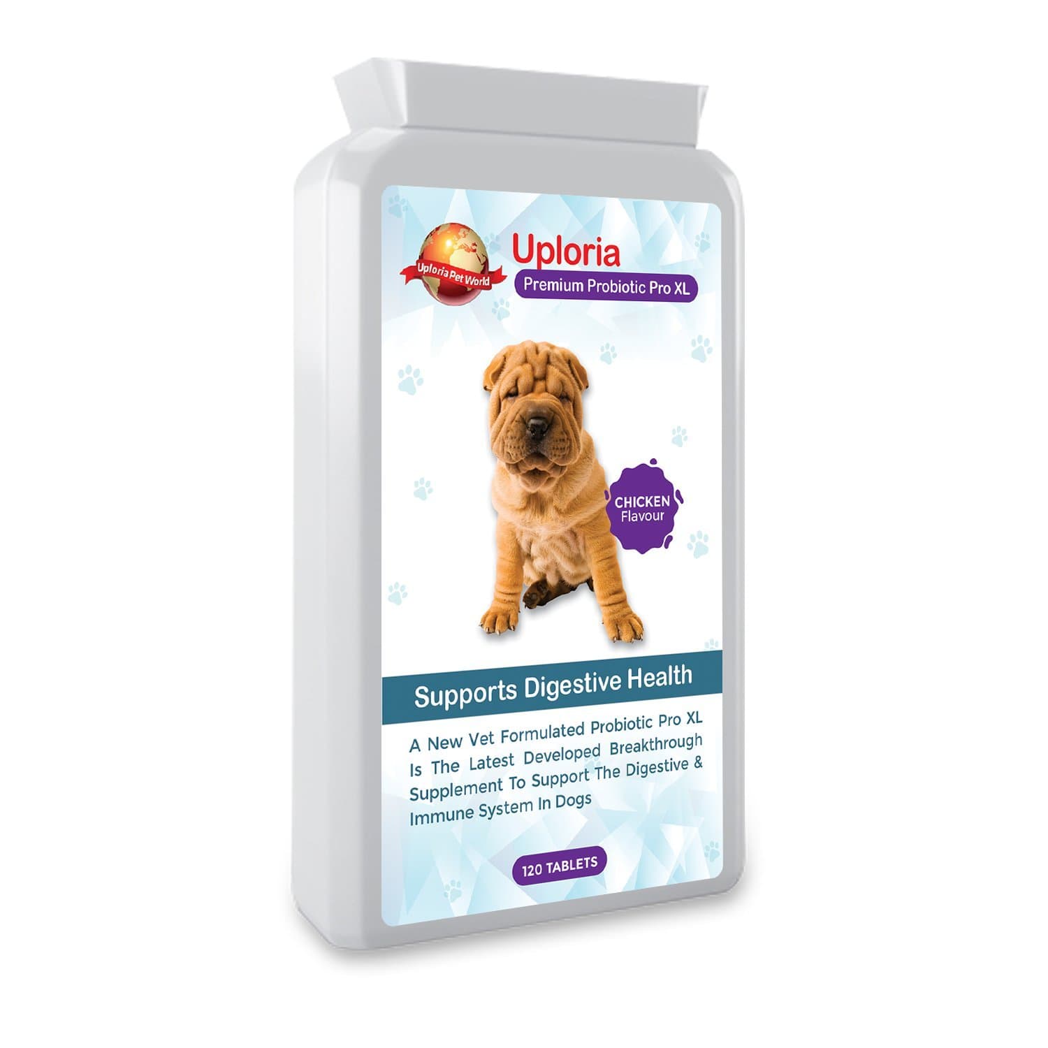 Uploria Pet World 120 Probiotics For Dogs Helps Prevent Digestive Issues And Boosts Dogs Immune System Also Dog Probiotic Improves Overall Well-Being And Is UK Manufactured