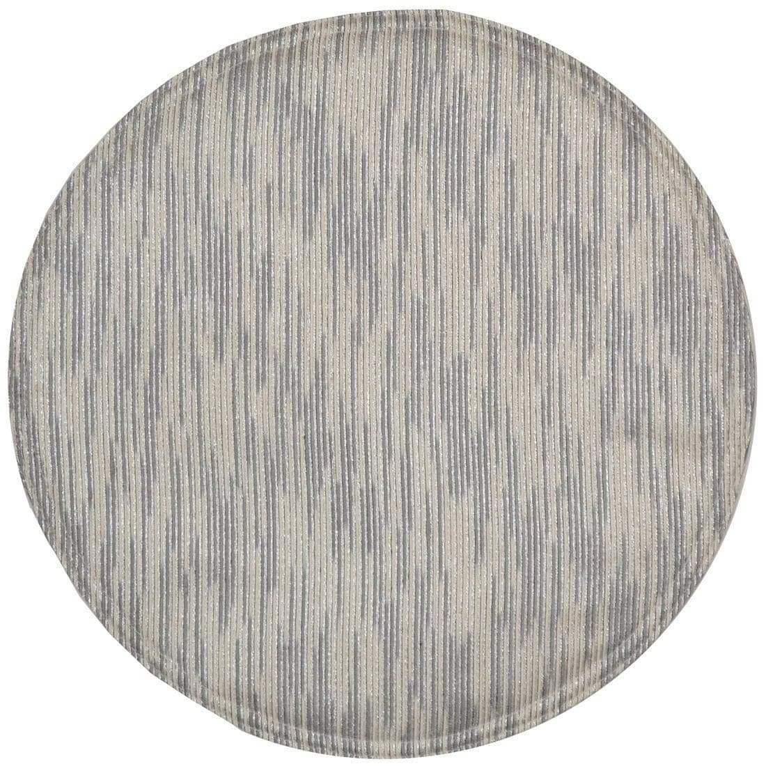 Sweet Pea Linens Silver & Cream Metallic Striped Charger-Center Round Placemat