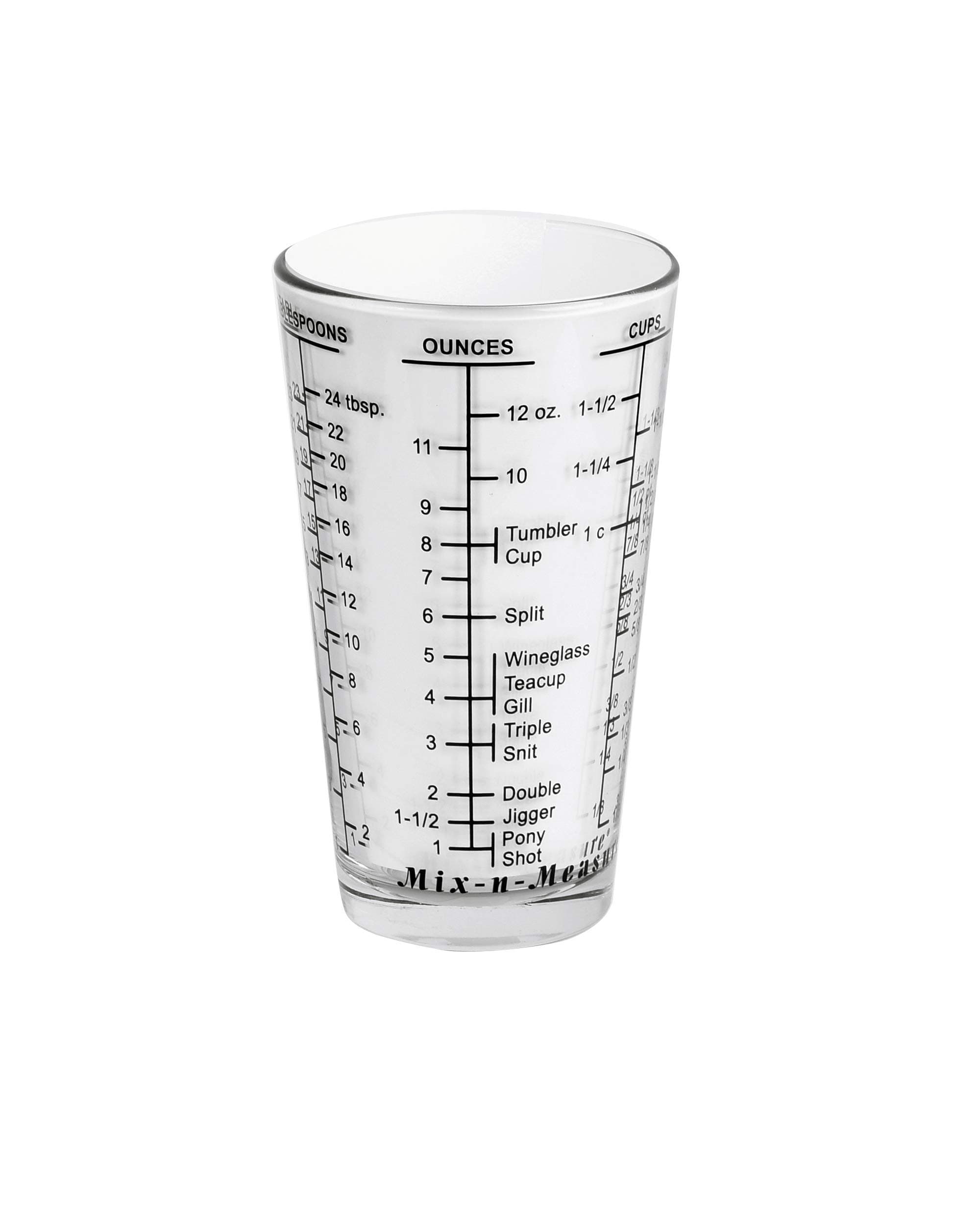 Kolder 26100 Mix N Measure Glass, Heavy Glass, Multi-Purpose Liquid and Dry Measuring Cup