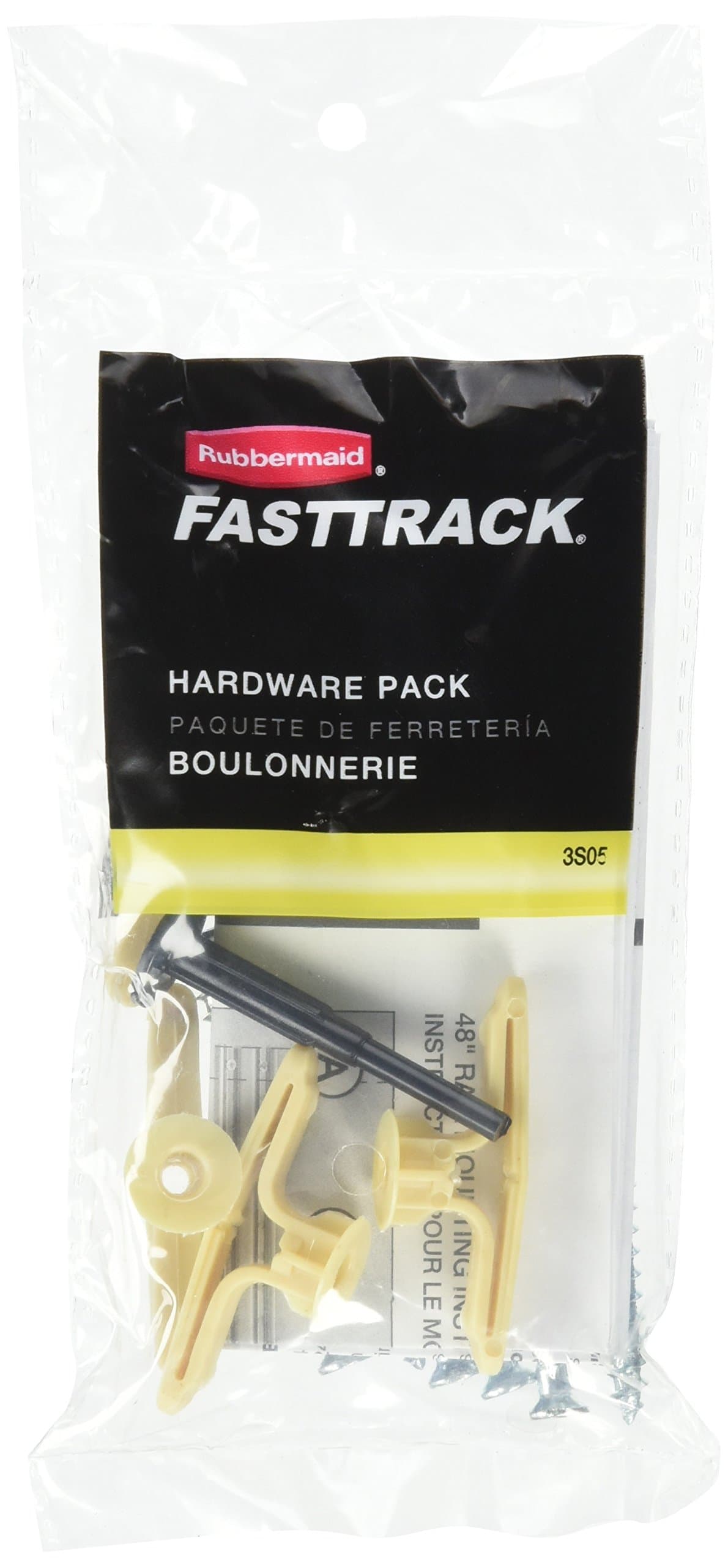 RubbermaidGarage FastTrack Rail Hardware Pack Gray for Home/Garage/Wall/Shed Organization