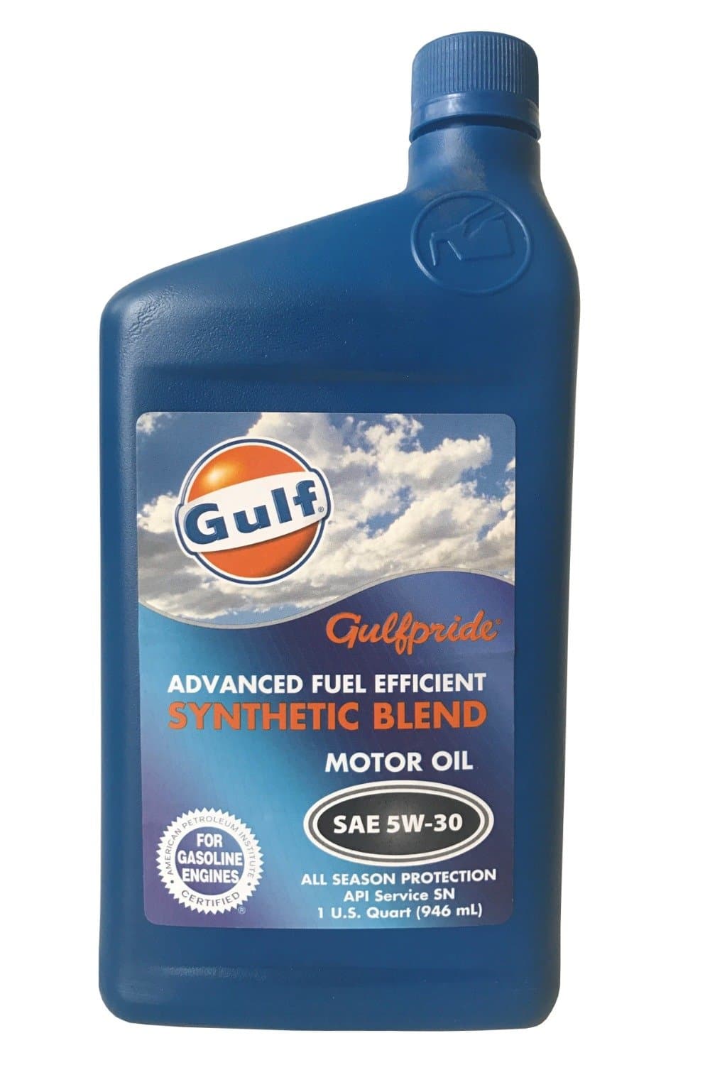 Gulf Pride Advanced Fuel Efficient Synthetic Blend Motor Oil 5W-30,1 Quart Bottles, Case of 12