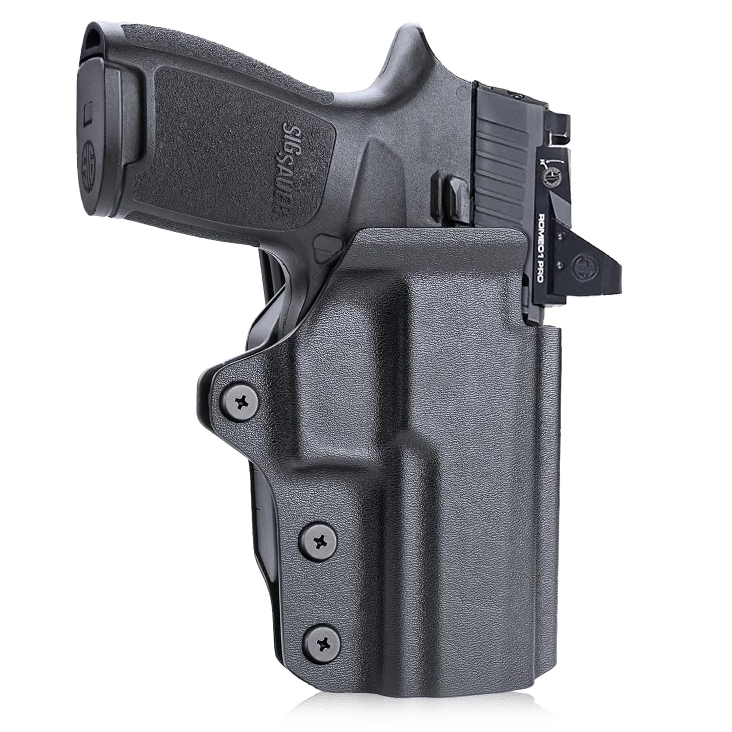 WARRIORLAND OWB Kydex Holster Thumb Release & Optics Cut Fit: Sig P320 Compact M18 / P320 Full Size M17 / XFIVE Legion/AXG Combat/XCarry/XFULL, 360 Degree Adj. Fits 1.5"-2.25" Belt, Right Hand