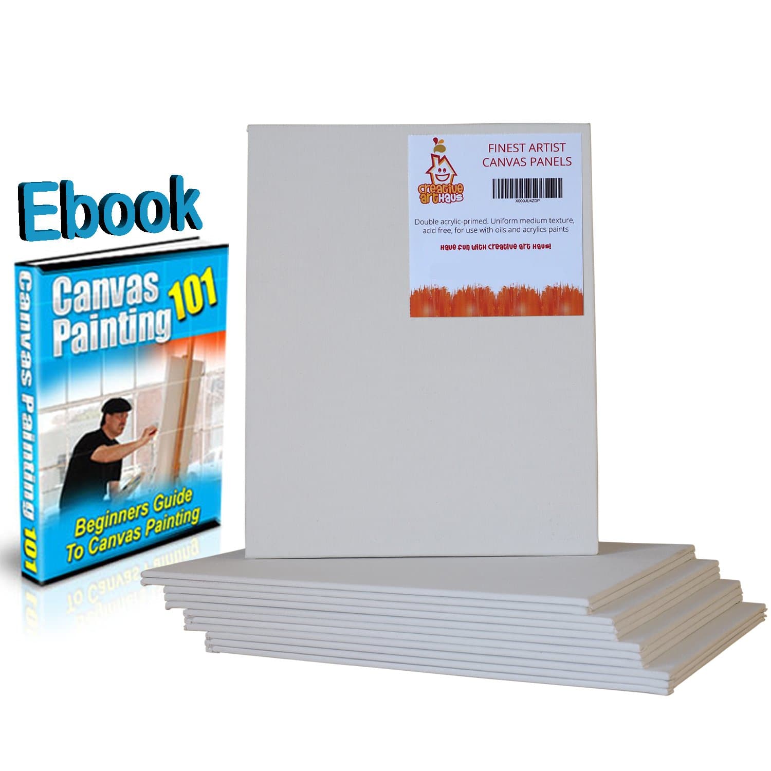 12x Canvas Panels 8X10" Made in USA - Pack of 12 Inch Blank Artist Cotton Canvas Boards - Ideal for Acrylic, Watercolor, Oil Painting